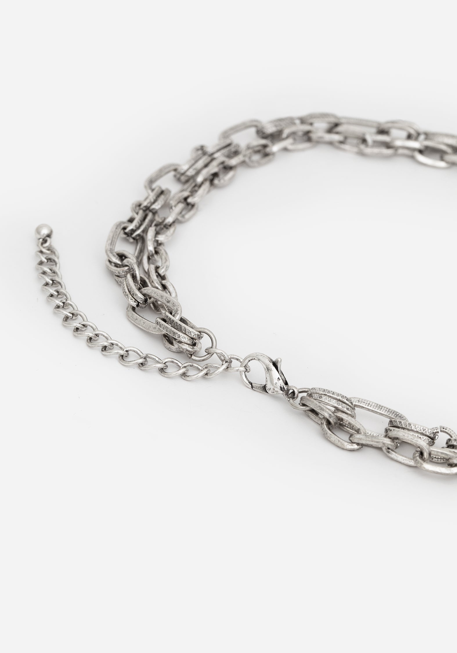 Layered Cross Necklace in Silver with Adjustable Chains | Ciara