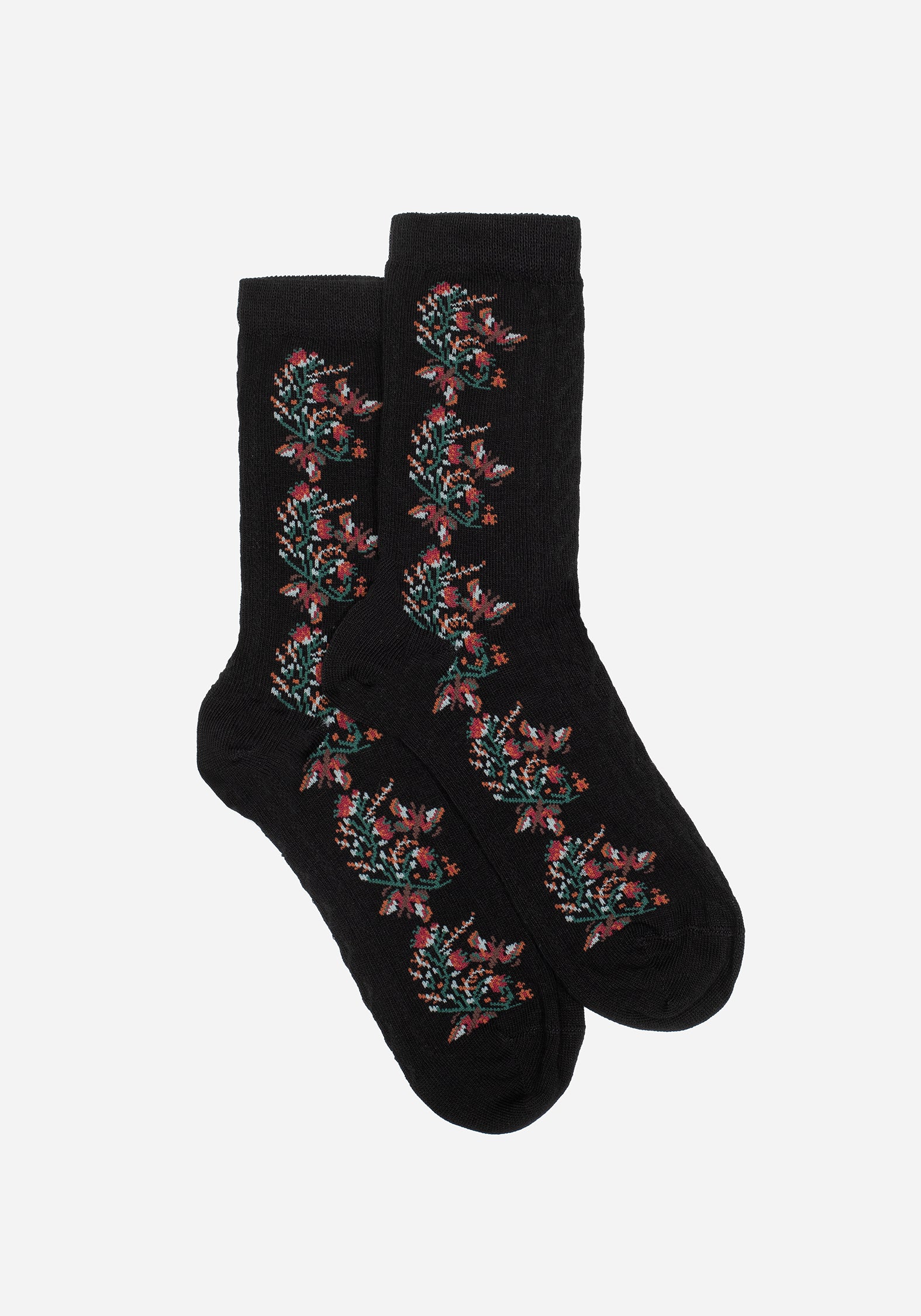 Floral Knit Socks with Bee Pattern | Spectrum Cotton Blend