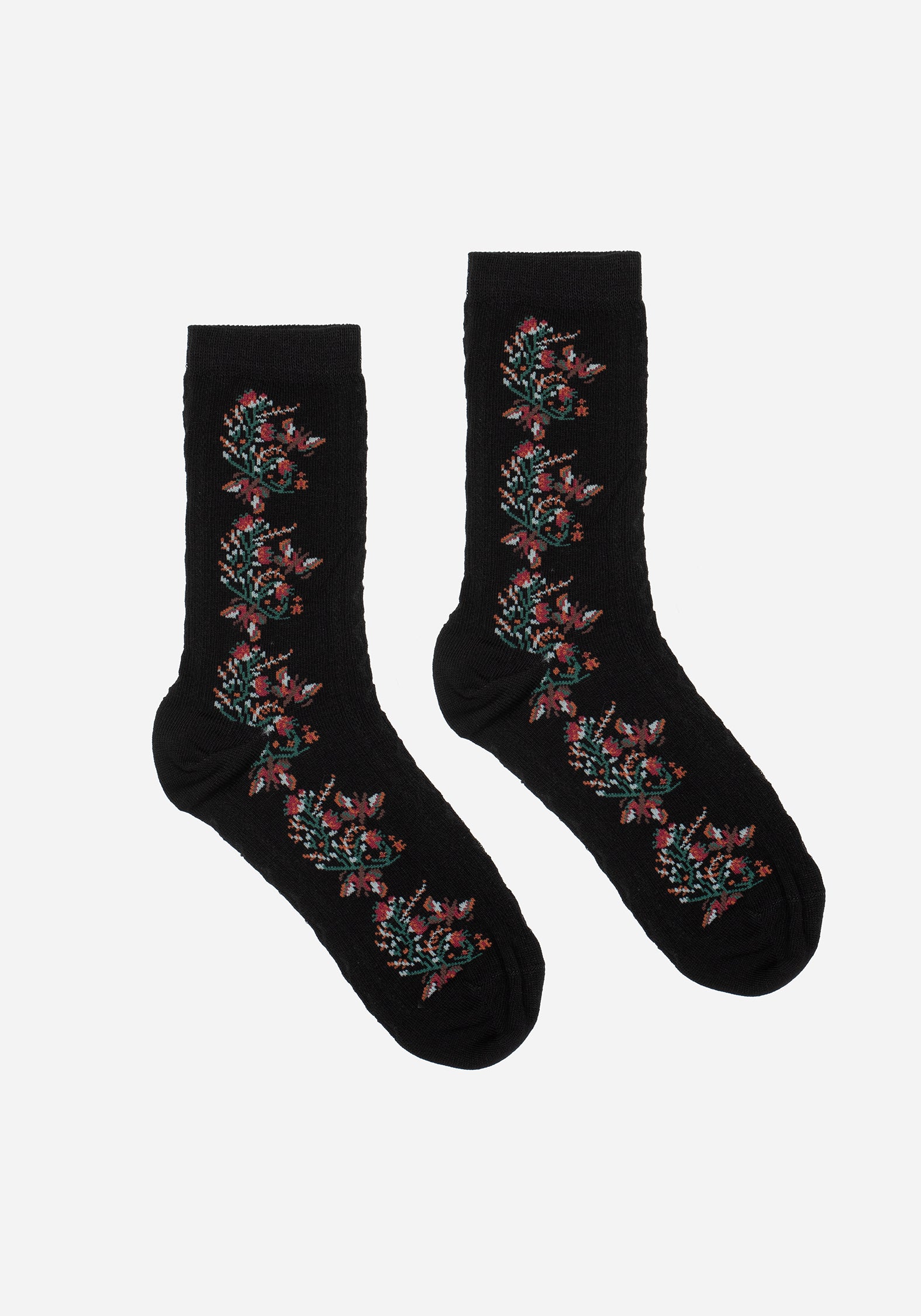 Floral Knit Socks with Bee Pattern | Spectrum Cotton Blend
