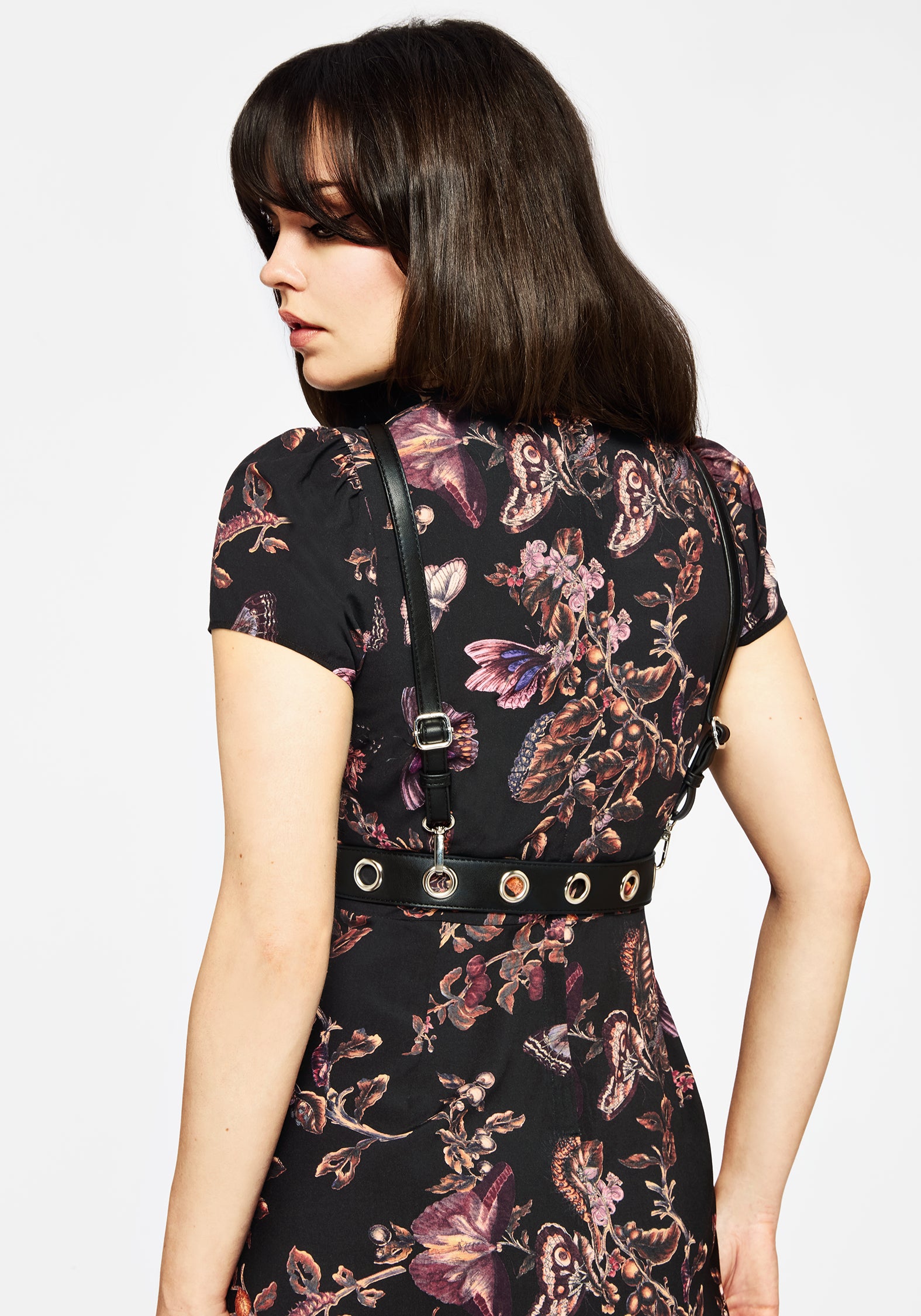 Faux Leather Harness with Eyelet Detail & Adjustable Straps | Rivulet