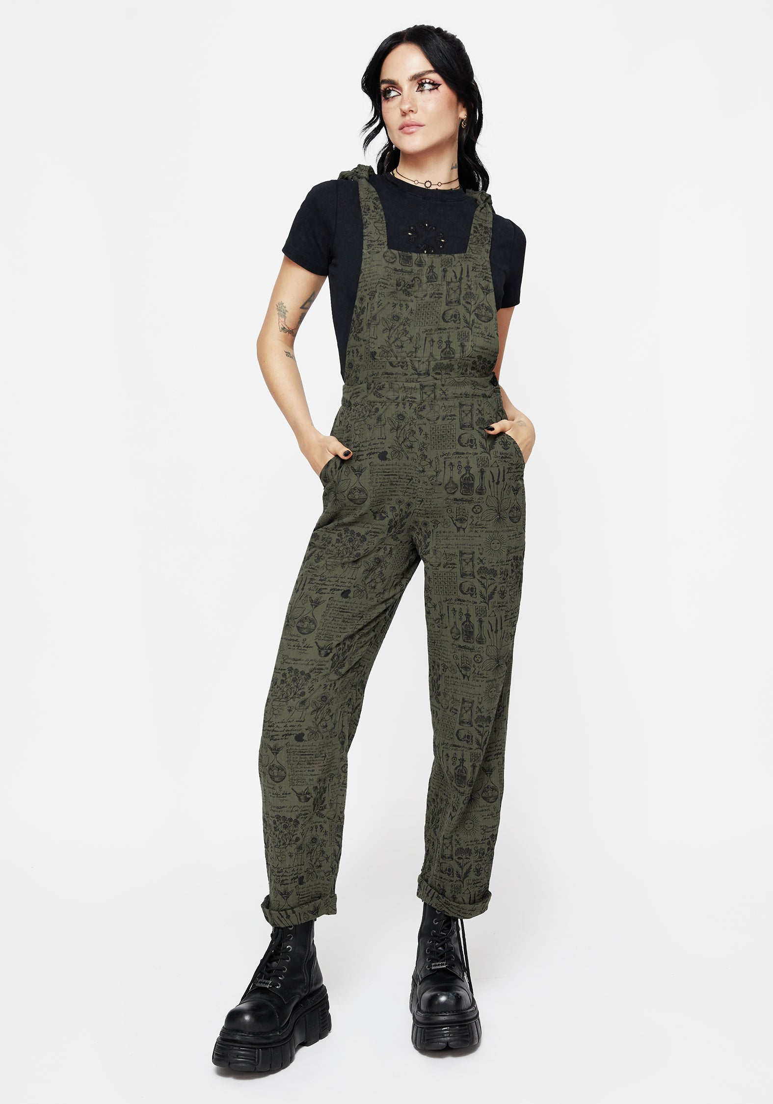 Floral Cotton Jumpsuit with Tie Detail & Pockets | Taddea