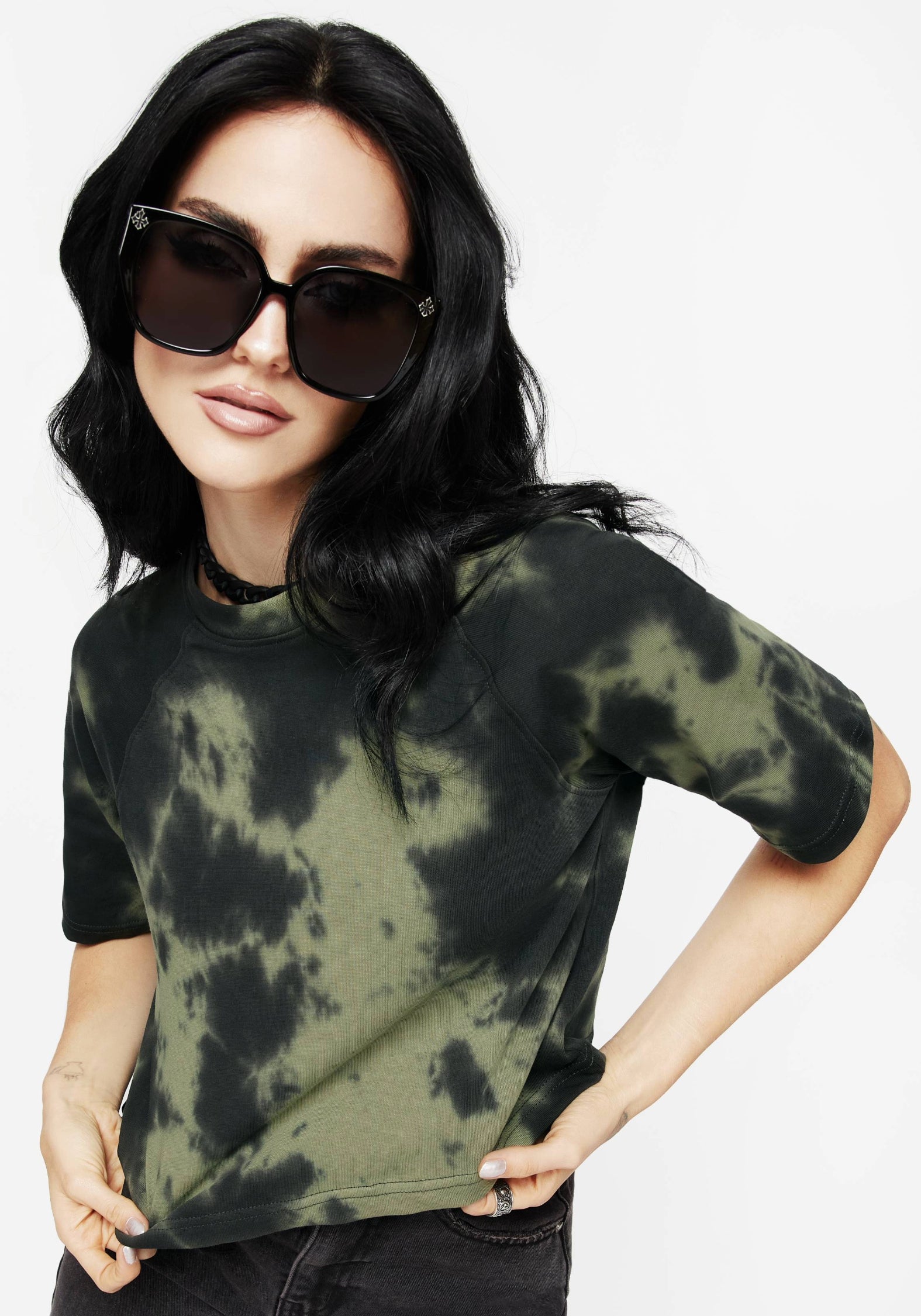 Tie Dye Crop Top with Raglan Sleeves & Boxy Fit | 100% Cotton