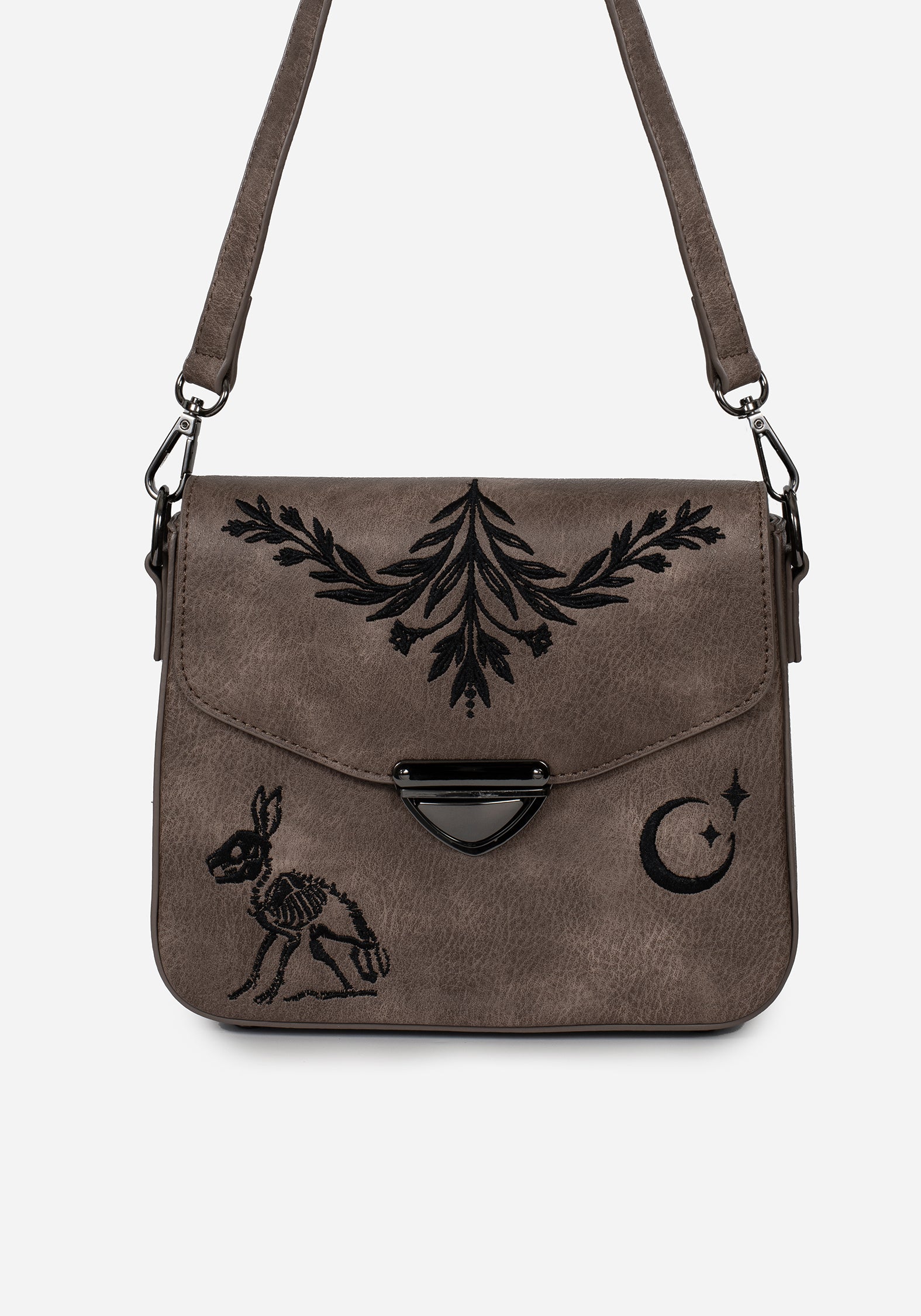 Brown Rabbit Embroidered Mini Satchel Bag | Hester