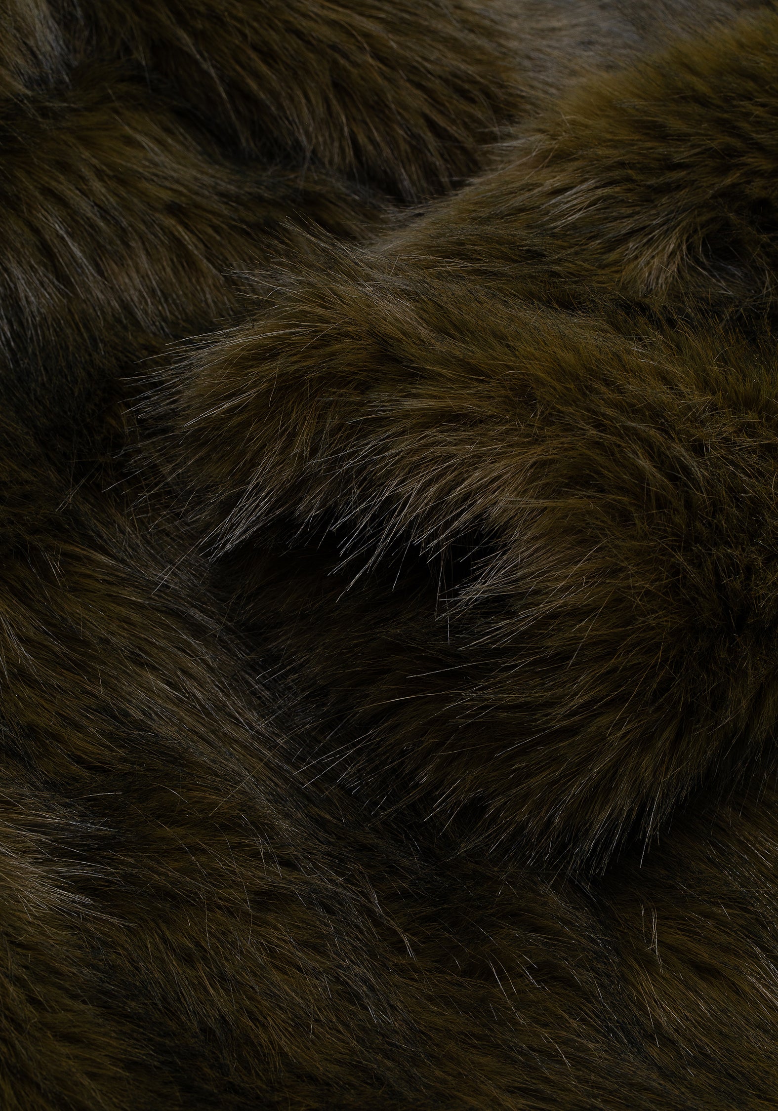 Dark Green Faux Fur Cropped Jacket with Side Pockets | Monstrum