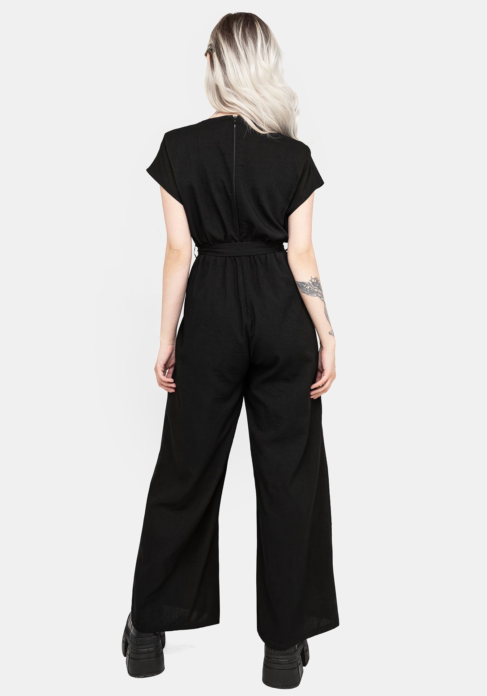 Black Bat Embroidered Jumpsuit for Women | Vampyrum