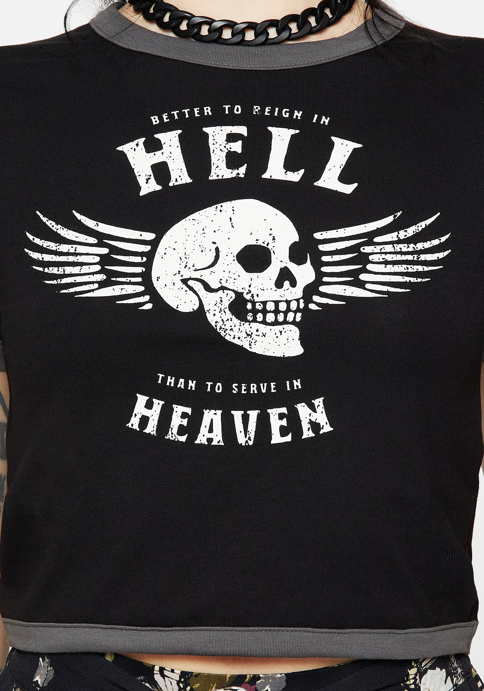 Skull Graphic Print Crop Tee for Women | Rebellion & Comfort