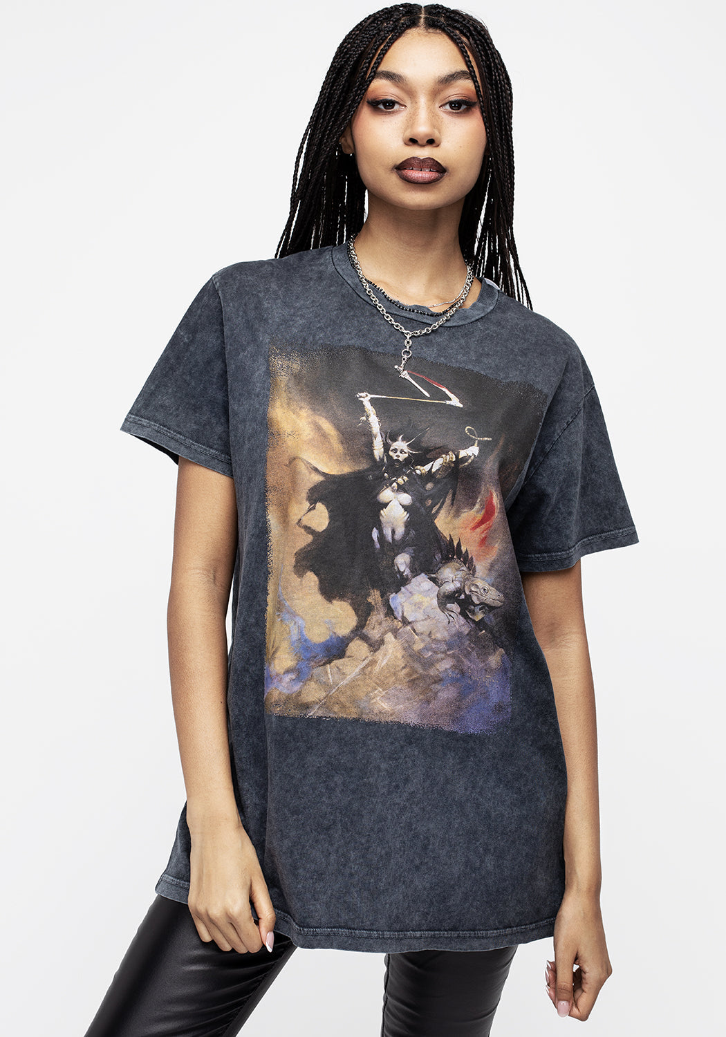 Frank Frazetta Woman with Scythe Graphic T-Shirt | Disturbia Collection