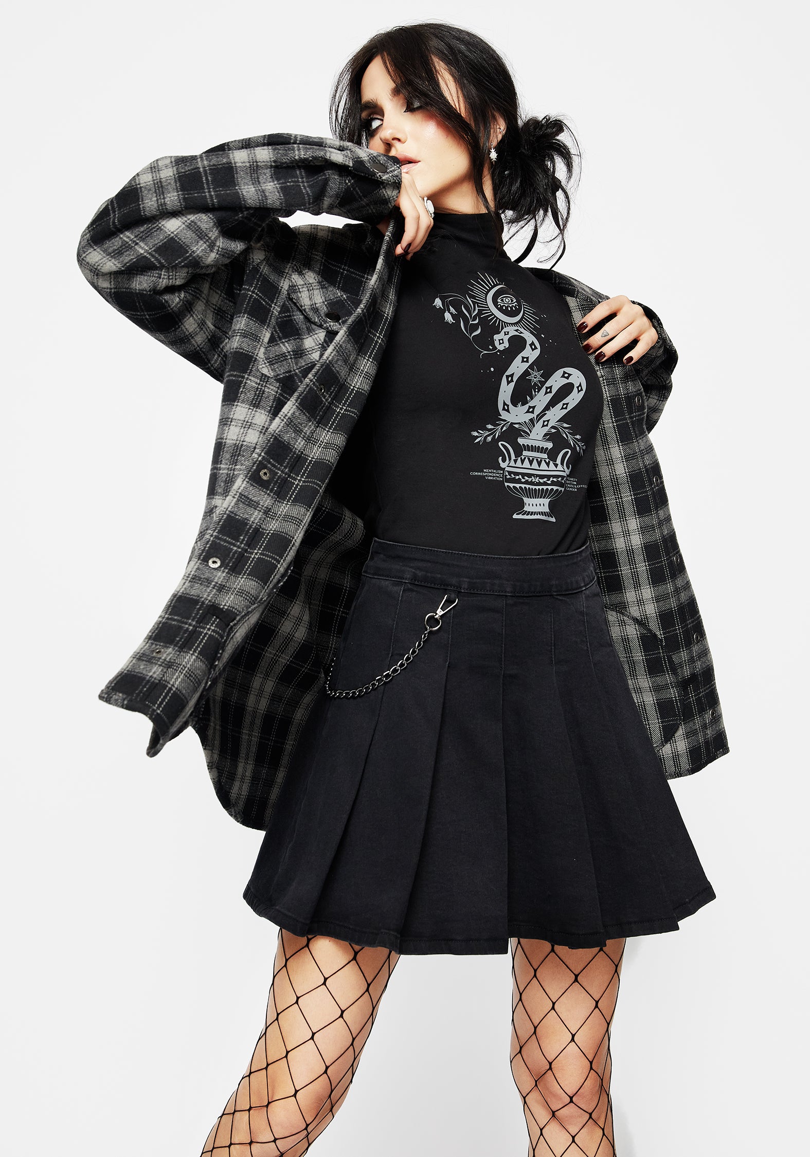 Grey Check Shacket with Removable Hood | Unisex Flannel Jacket