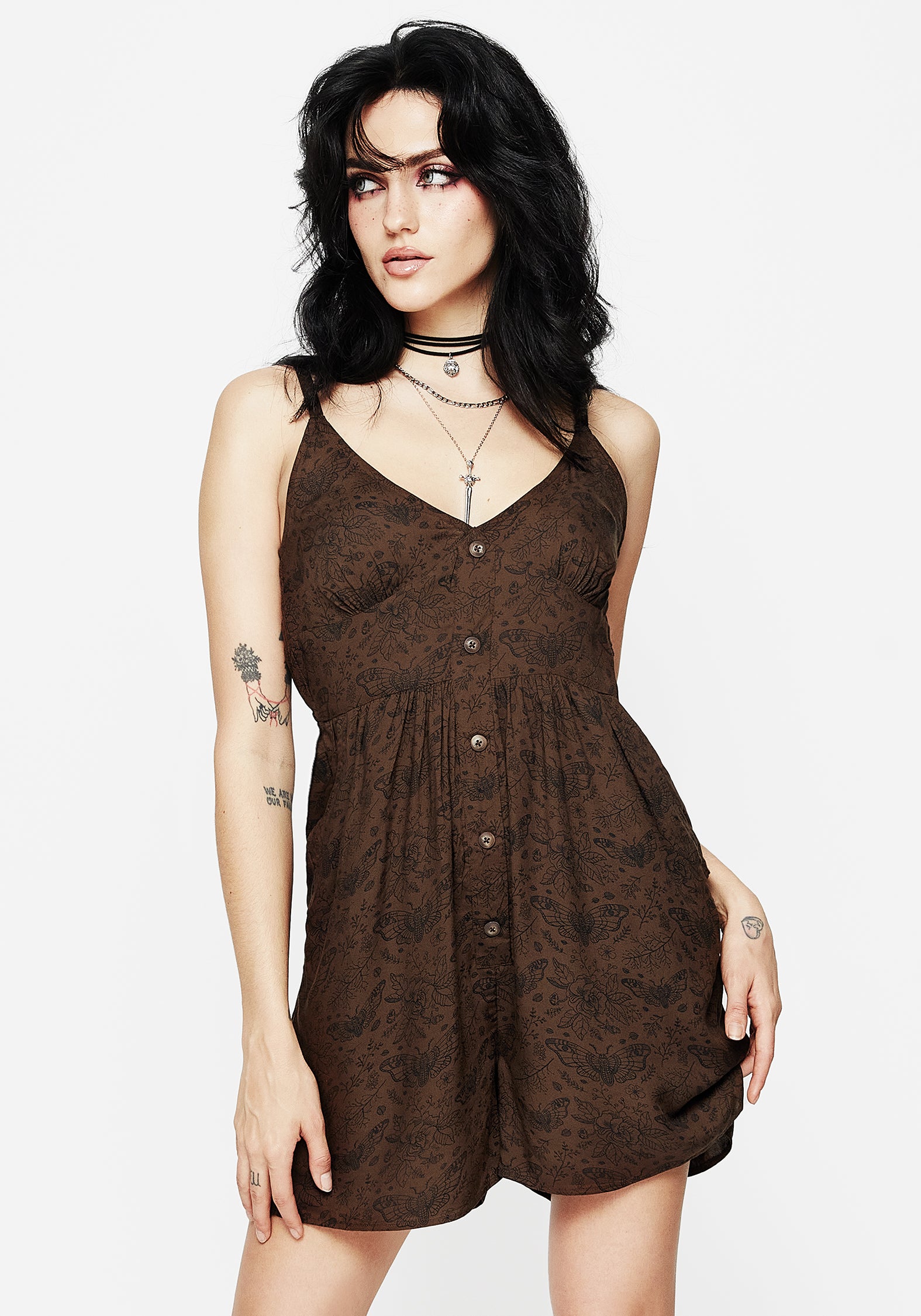 Floral Cami Playsuit with Adjustable Straps & Pockets | Rosamoth
