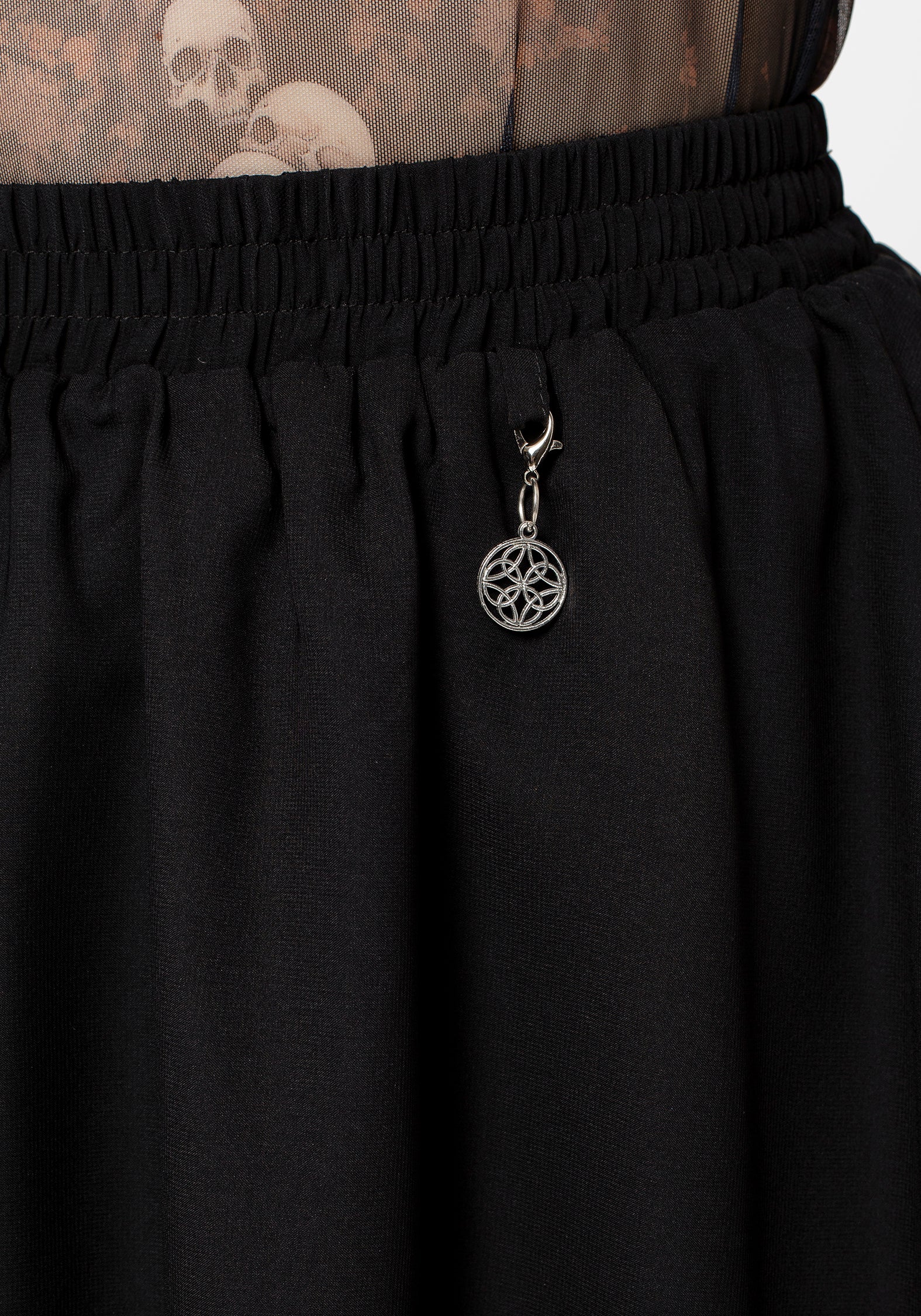 Black Tiered Chiffon Maxi Skirt with Adjustable Waist | Aisling