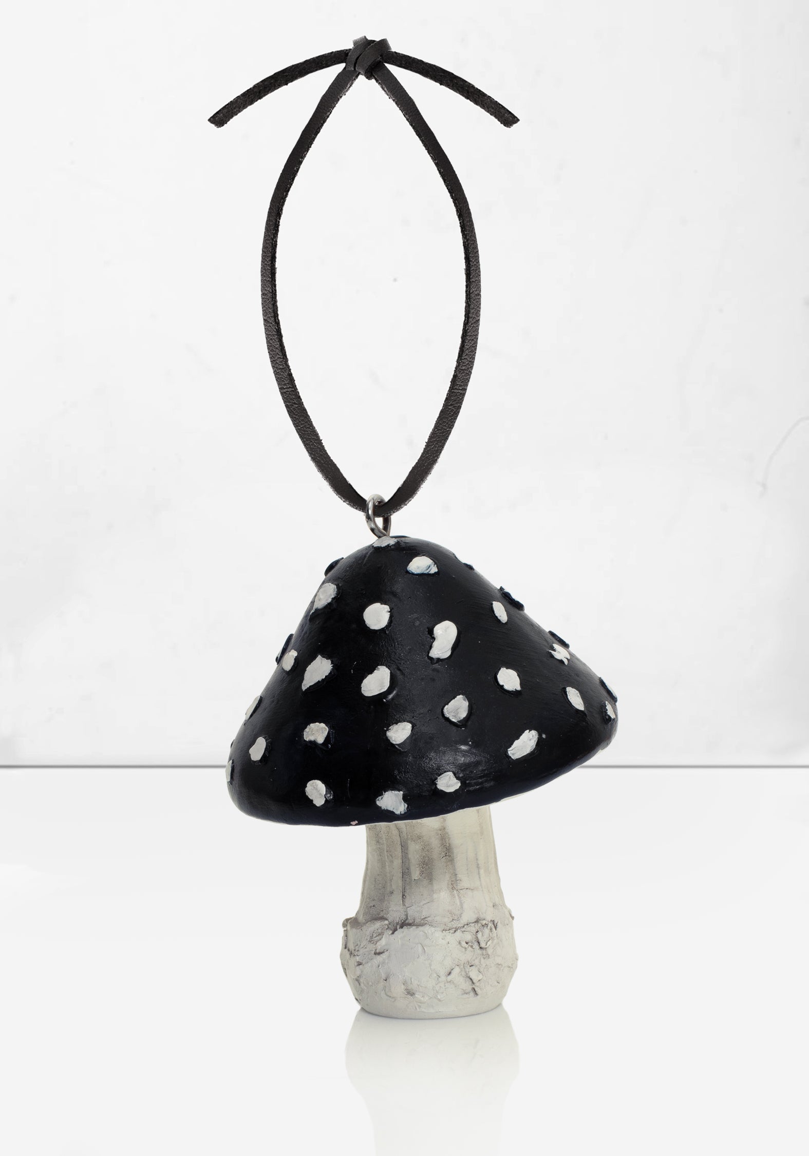 Black Toadstool Offering for Altars & Yule Trees | Resin Decor