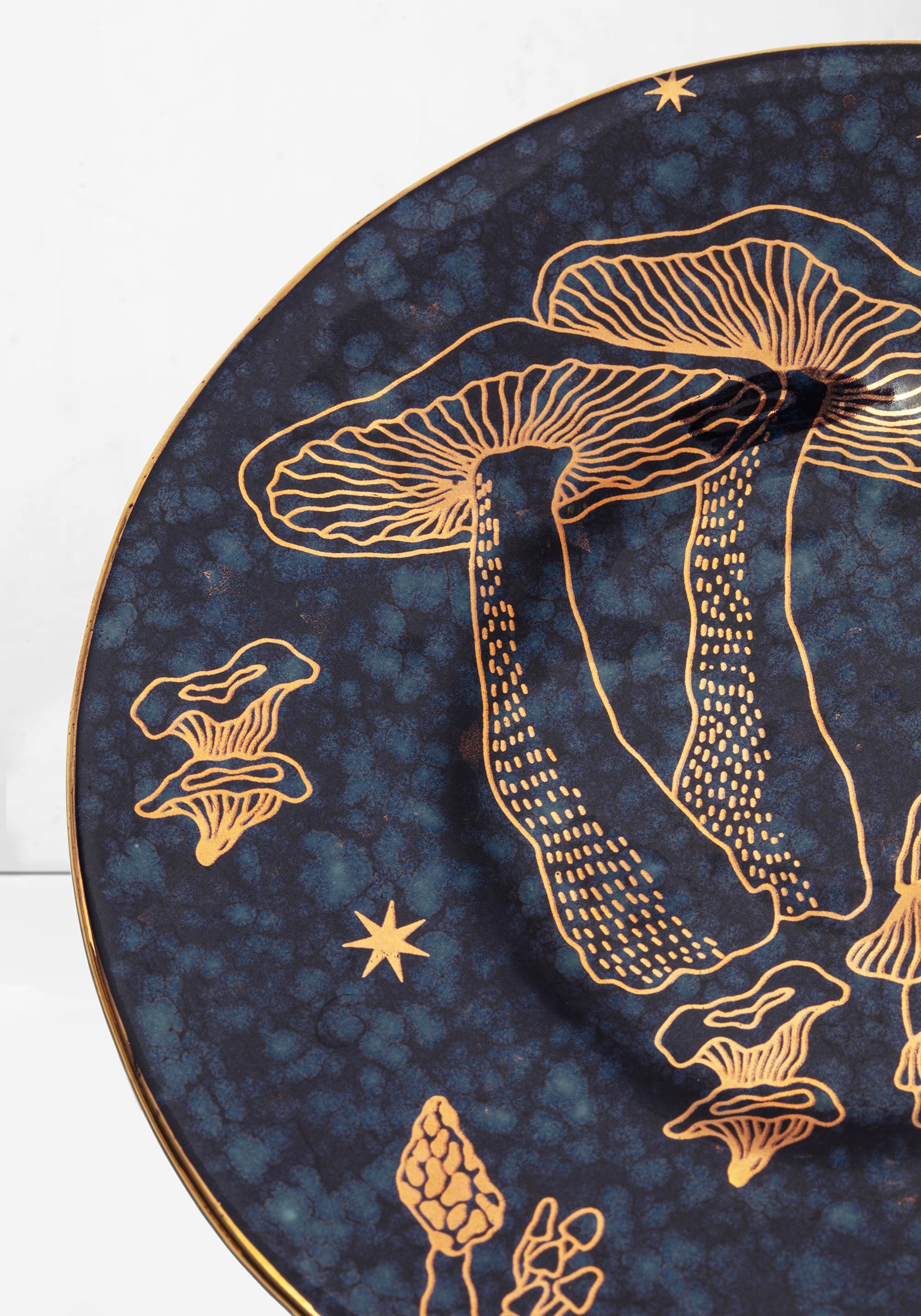 Gold-Foiled Mushroom Trinket Dish | Faefire Ceramic