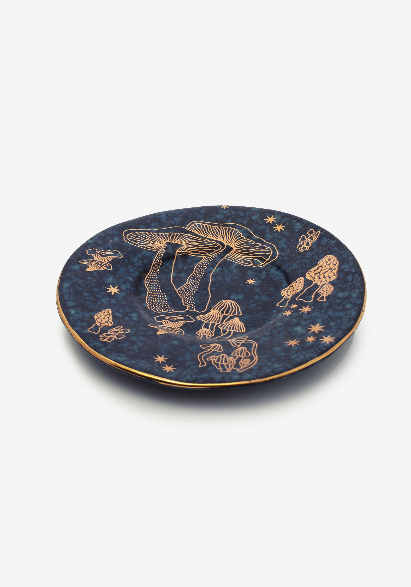 Gold-Foiled Mushroom Trinket Dish | Faefire Ceramic