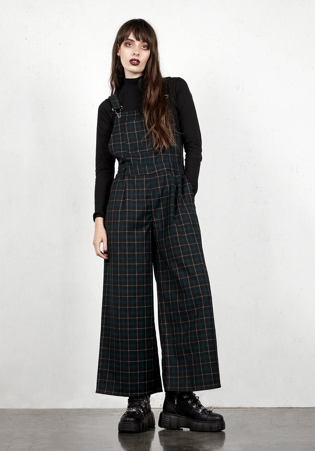 Wide Leg Dungarees with Adjustable Straps & 5 Pockets | Ava