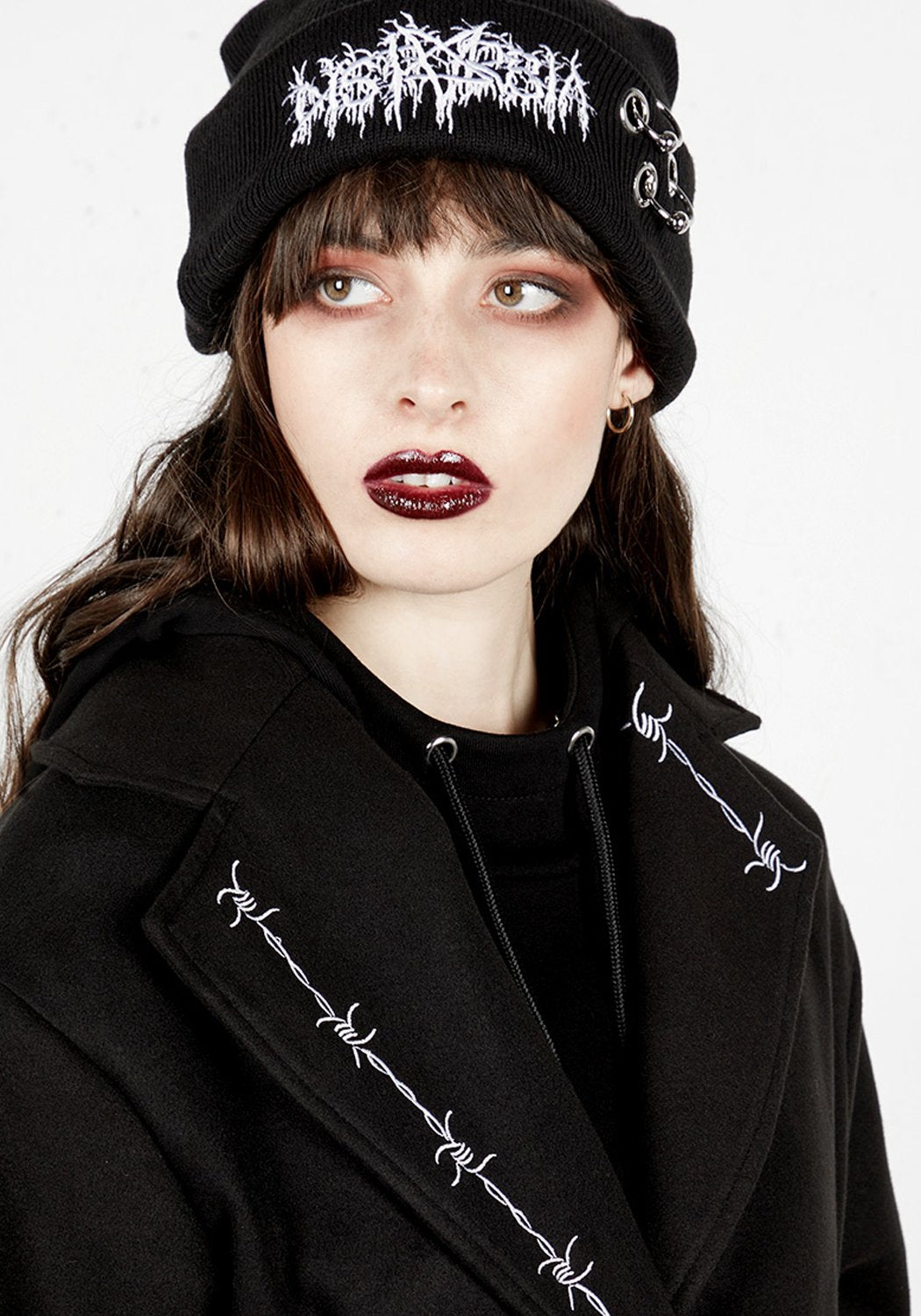 Longline Belted Coat with Lapel Embroideries & Hip Pockets | Barb