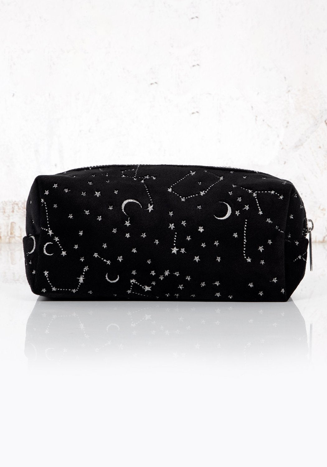 Velvet Celestial Embroidery Pencil Case | Branded Metal Zip