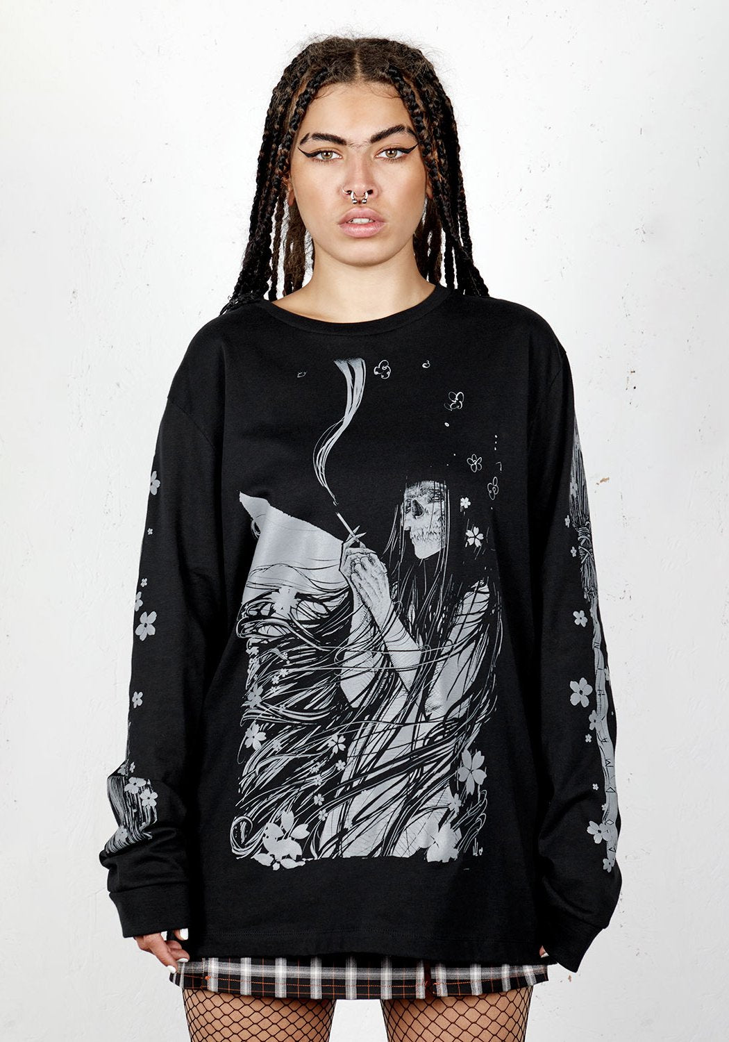 Belladonna Long Sleeve Tee with Screen-Print Art | Disturbia x Godmachine