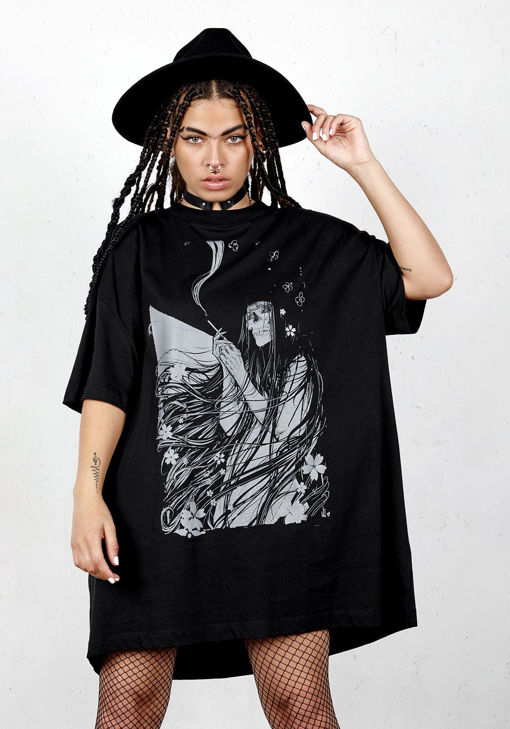 Oversized Tee Dress with Screen Printed Graphics | Disturbia x Godmachine