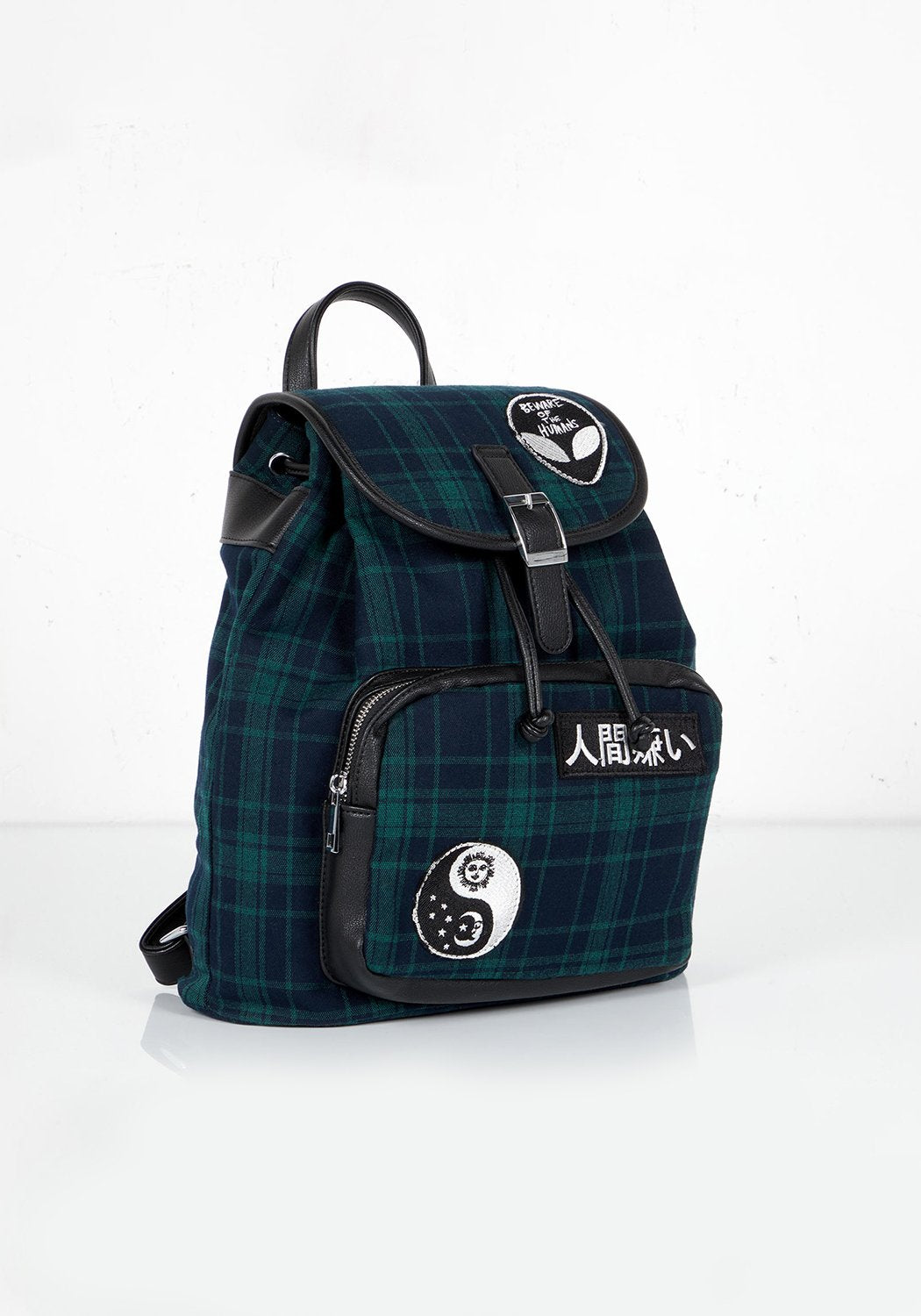 90s Plaid Backpack with Adjustable Straps & Inner Pockets | Misanthropy