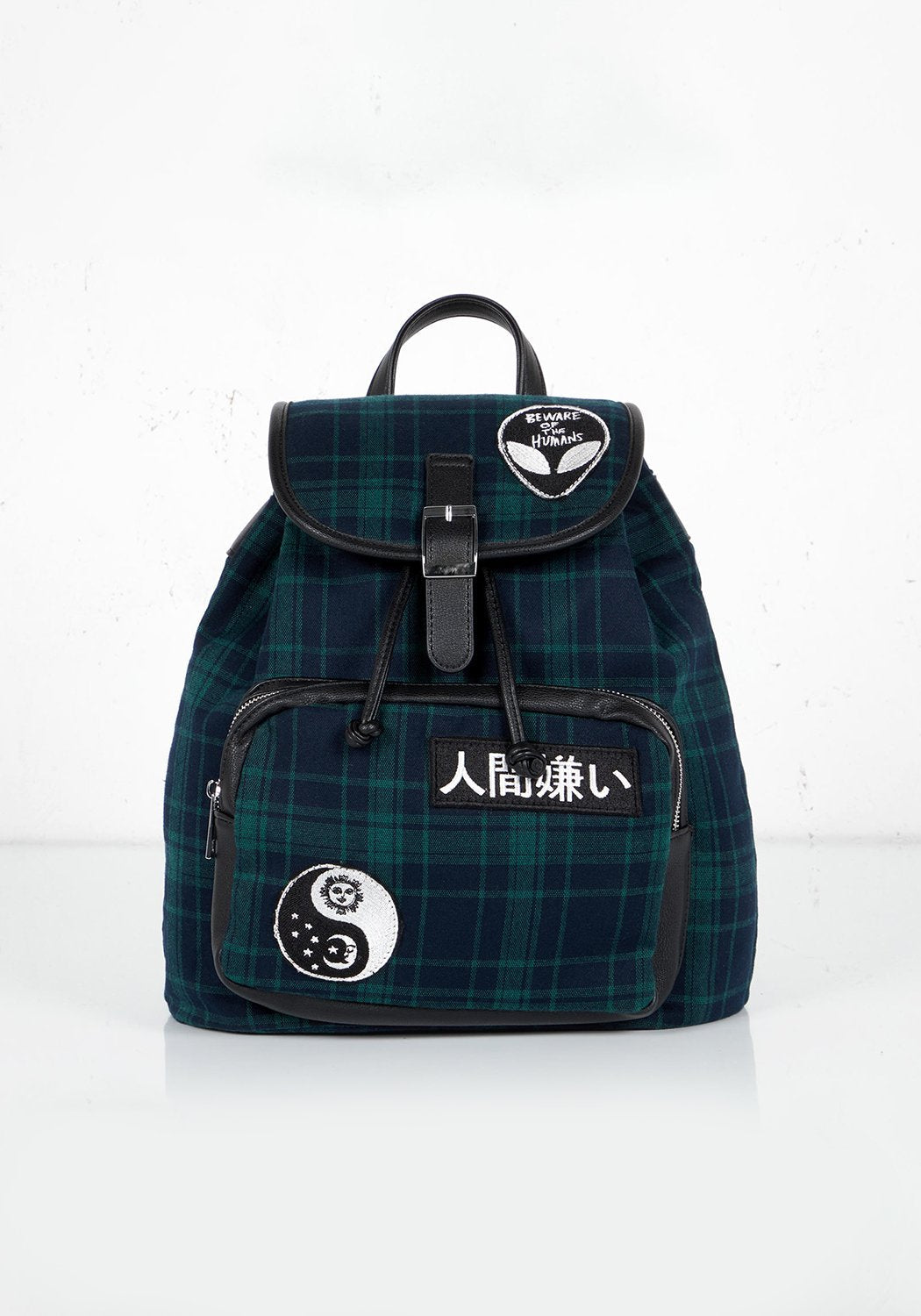 90s Plaid Backpack with Adjustable Straps & Inner Pockets | Misanthropy