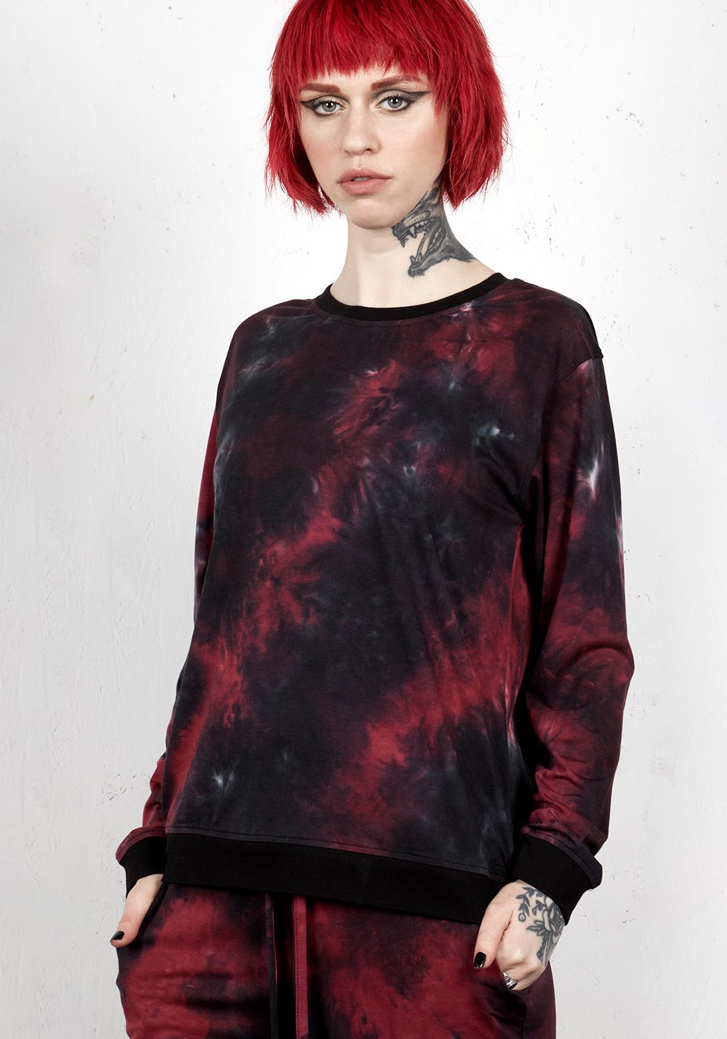 Tie-Dye Long Sleeve Shirt for Lounge & Sleep | Nebula Design