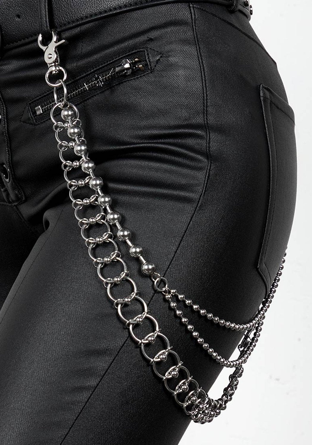 Gothic Belt Chain with Lobster Clasps & Multi-Layered Design | Auricle