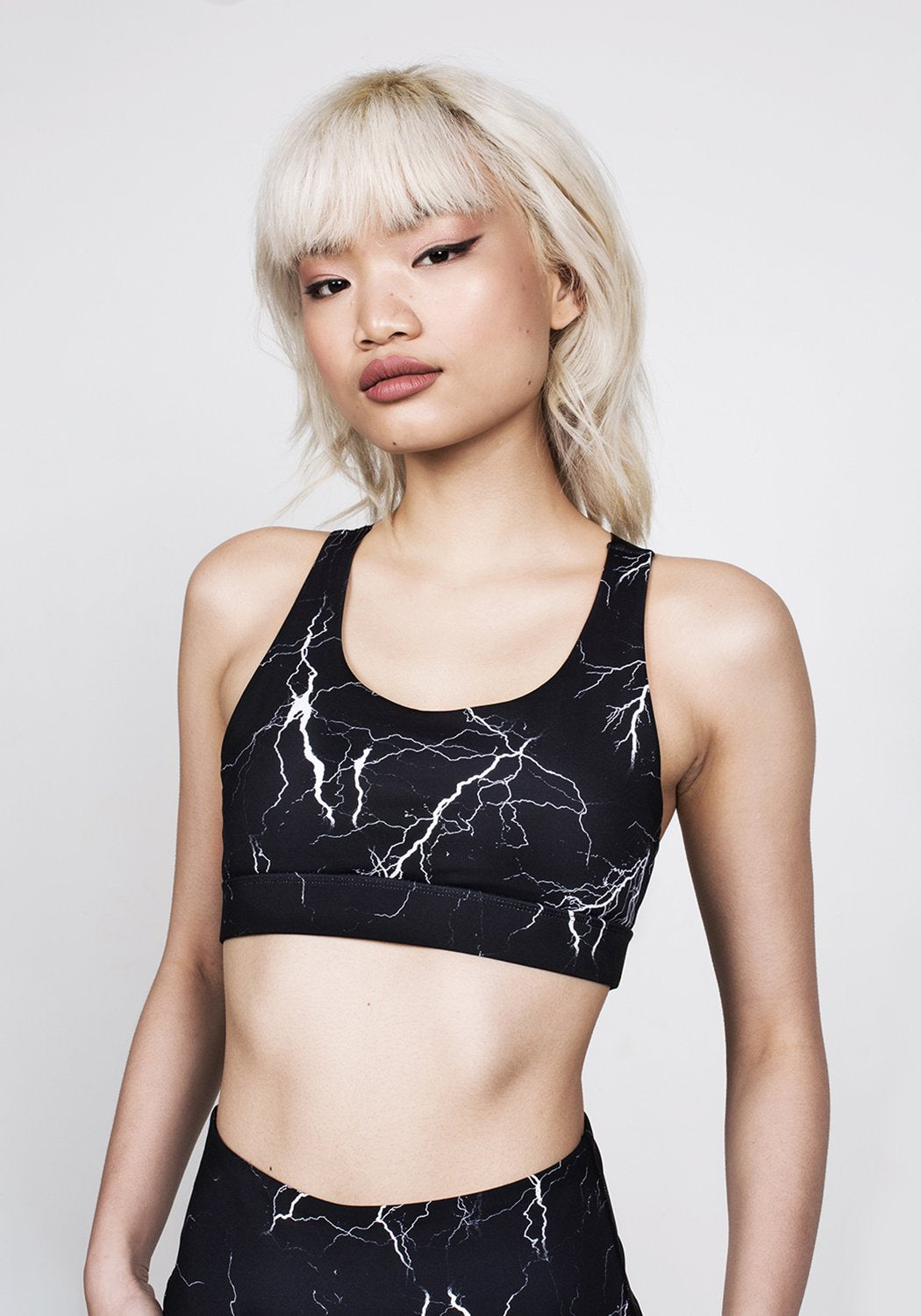 Black Compression Sports Bra with Adjustable Straps | Bolt