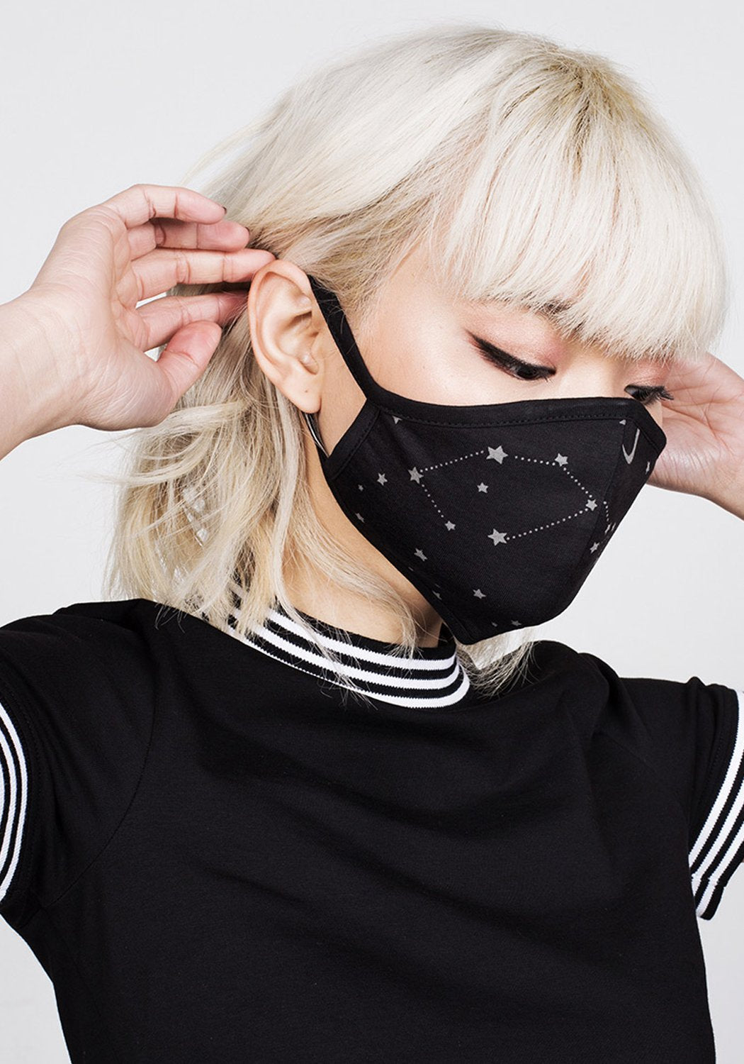 Double-Layered Cotton Face Mask with Stars & Moons Design | Celestial