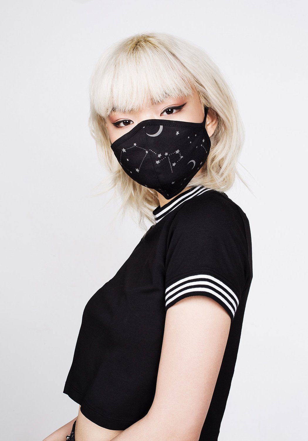 Double-Layered Cotton Face Mask with Stars & Moons Design | Celestial