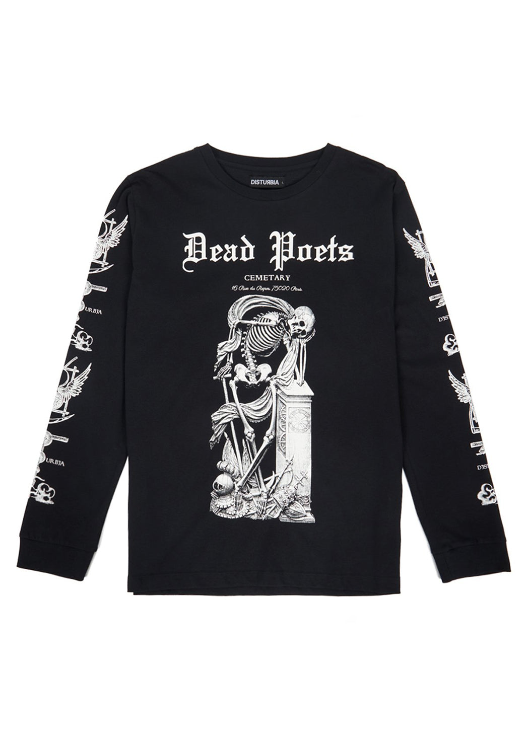 Gothic Skeleton Print Long Sleeve Tee | Dead Poets