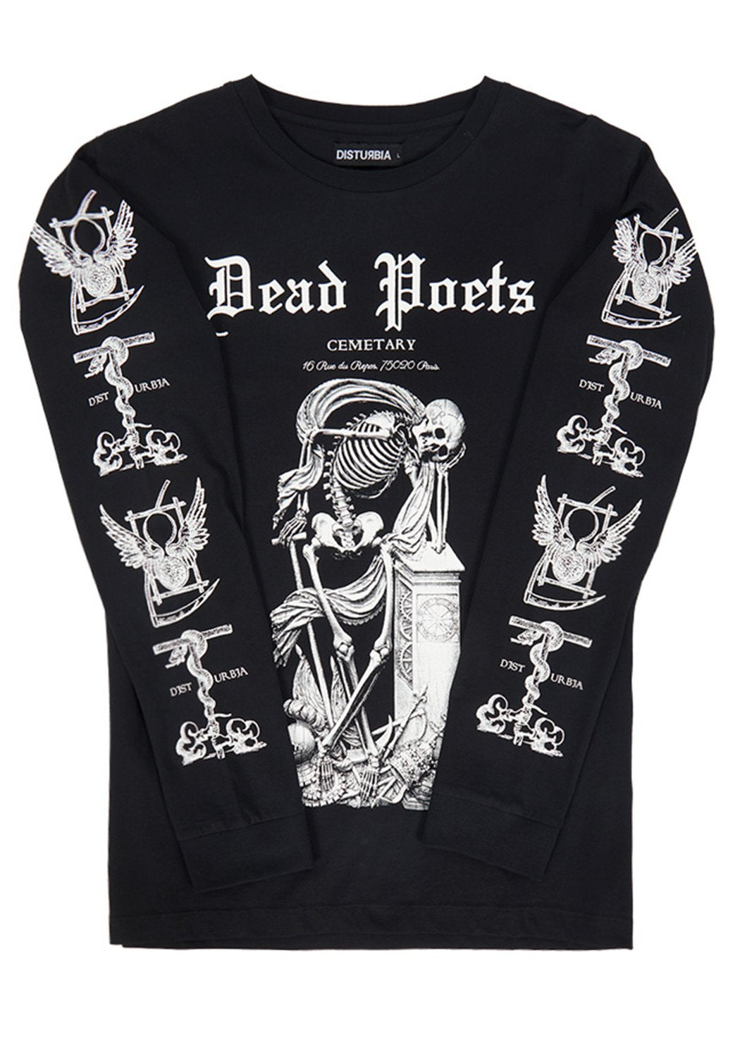 Gothic Skeleton Print Long Sleeve Tee | Dead Poets