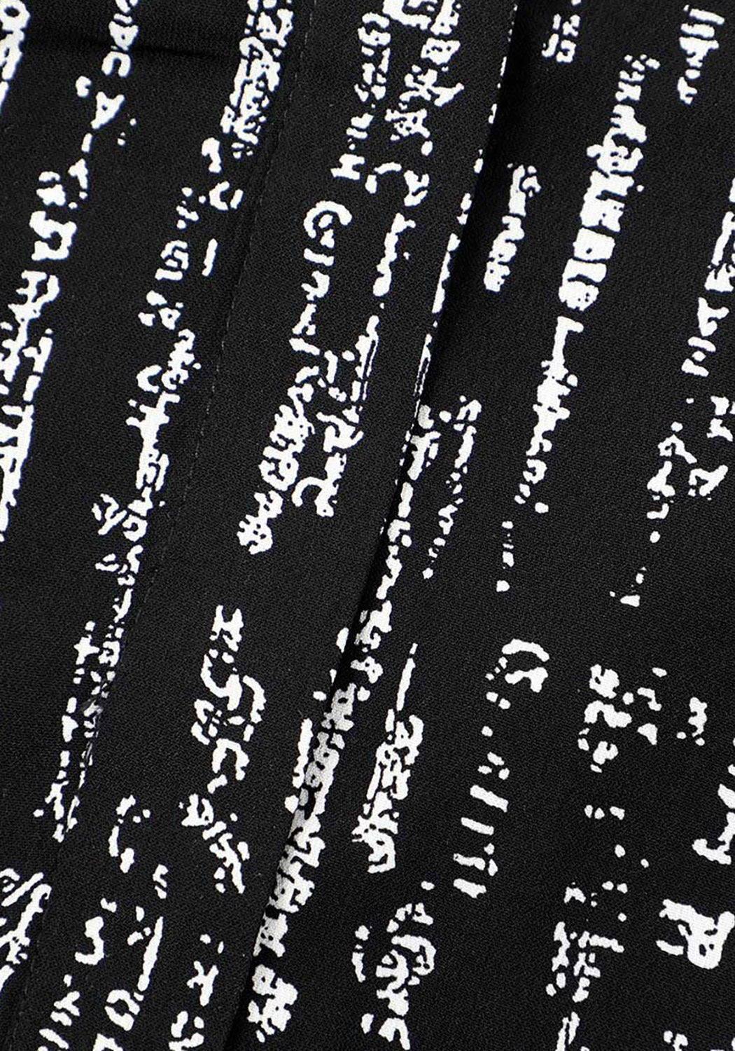 Oversized Digital Print Shirt with Matrix Code Design | Black