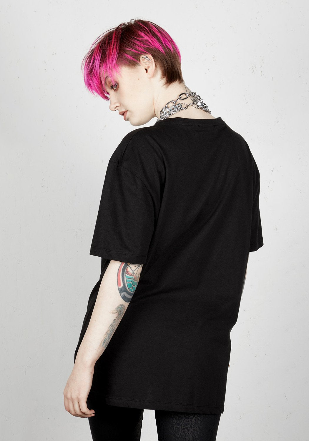 Black Cotton Logo T-Shirt with Slogan | Unisex Classic Tee