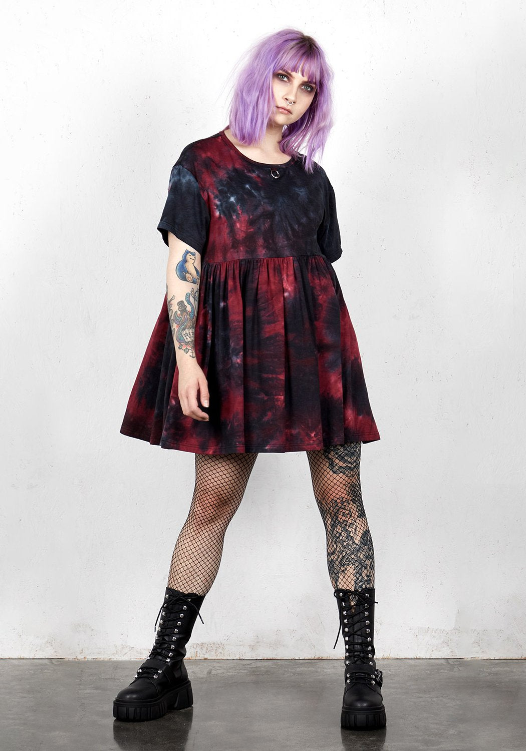 Oversized Skater Dress with Pockets | Tie Dye Cotton Blend