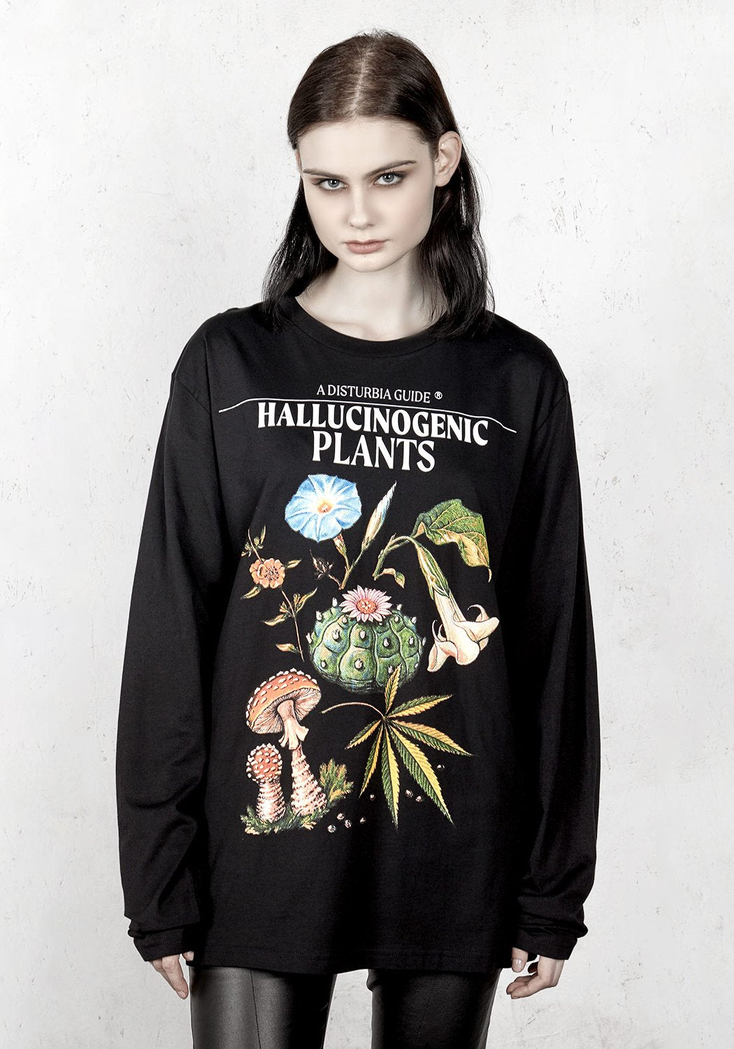 Organic Cotton Long Sleeve T-Shirt with Plants Print | Disturbia Guide