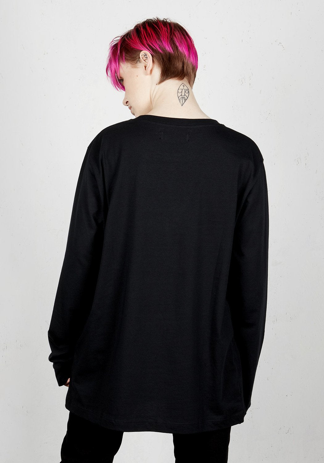 Black Long Sleeve Tee with Satanic Music Print | 100% Organic Cotton