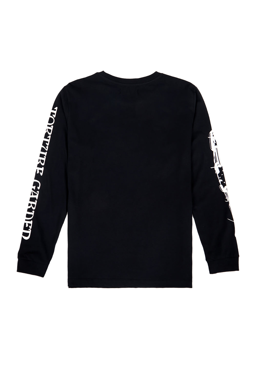 Black Long Sleeve Tee with Slogan & Chain Design | Torture Garden
