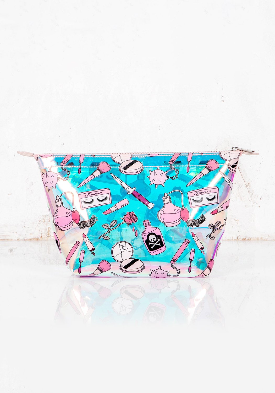 Iridescent Feminist Wash Bag with Holographic Base | W.O.M.D