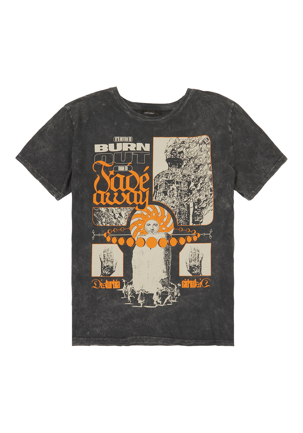 Vintage Wash Graphic T-Shirt with Pagan Print | Burn Out Tee