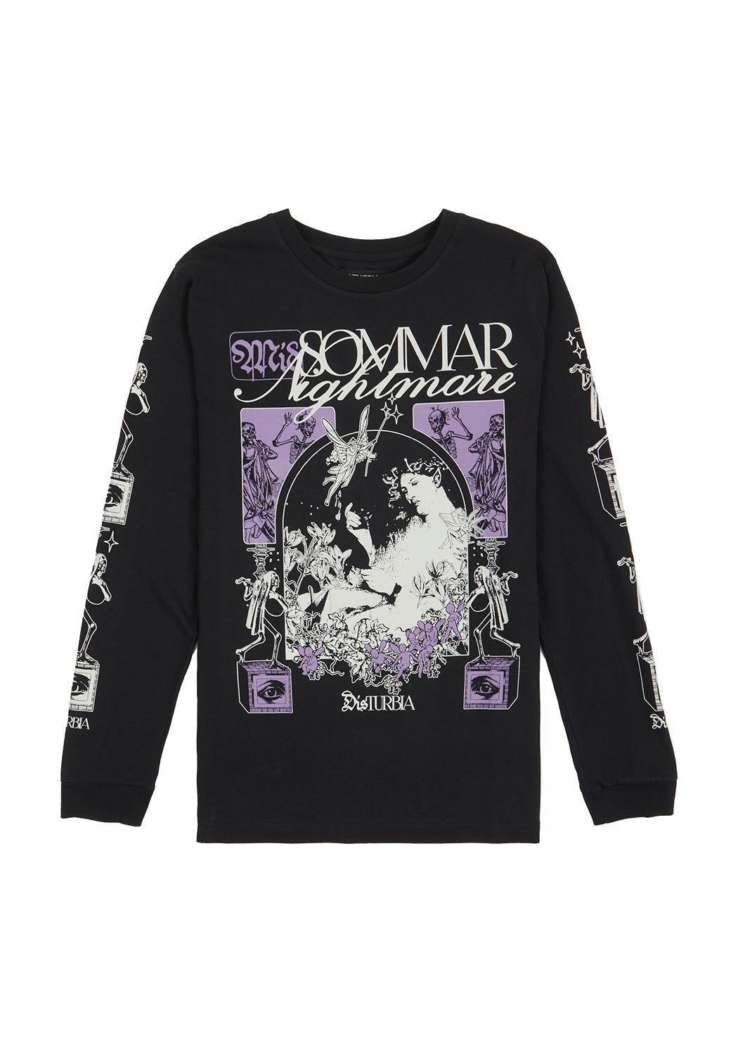 Alternative Graphic Long Sleeve Tee with Mystical Prints | Nightmare