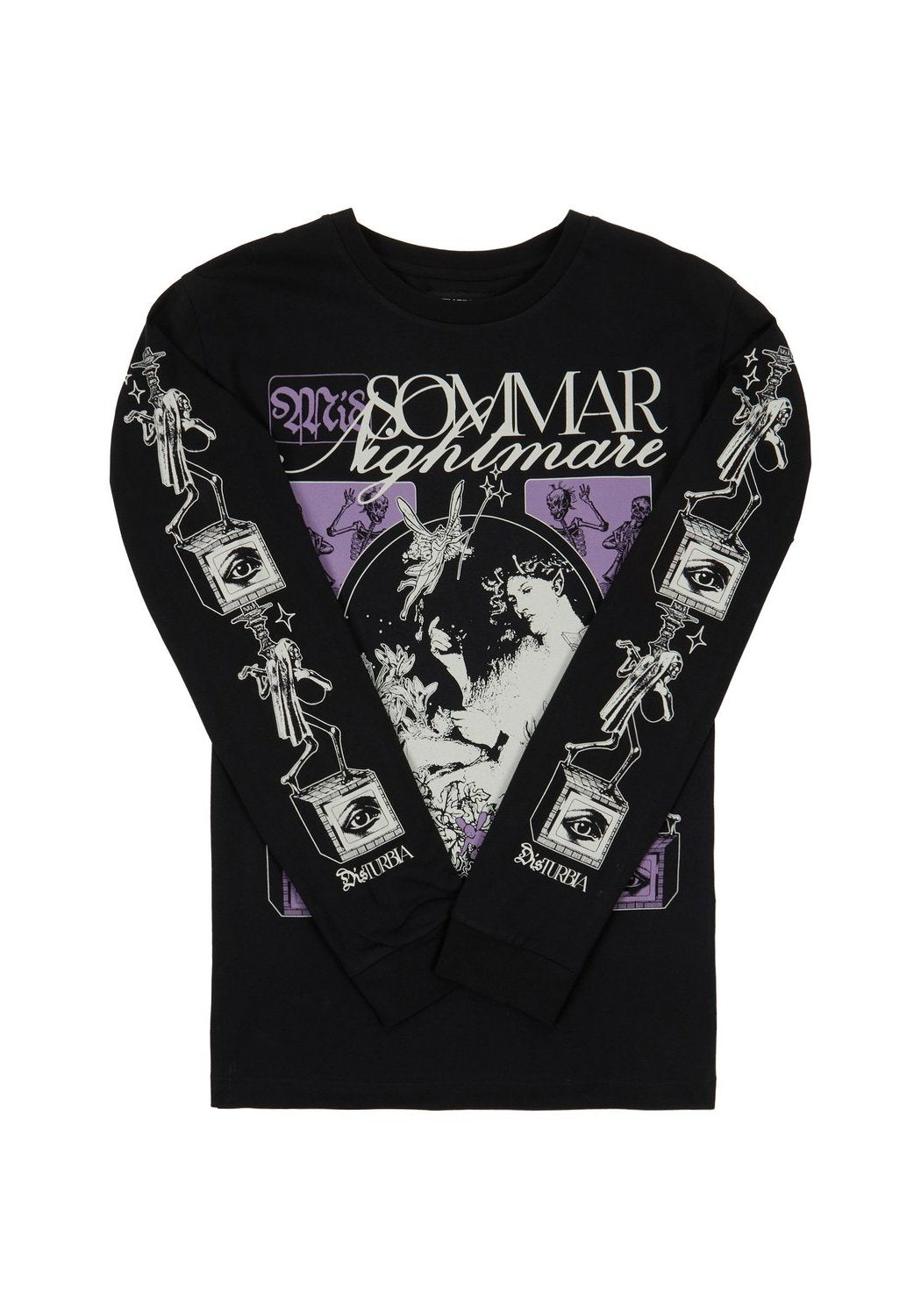 Alternative Graphic Long Sleeve Tee with Mystical Prints | Nightmare