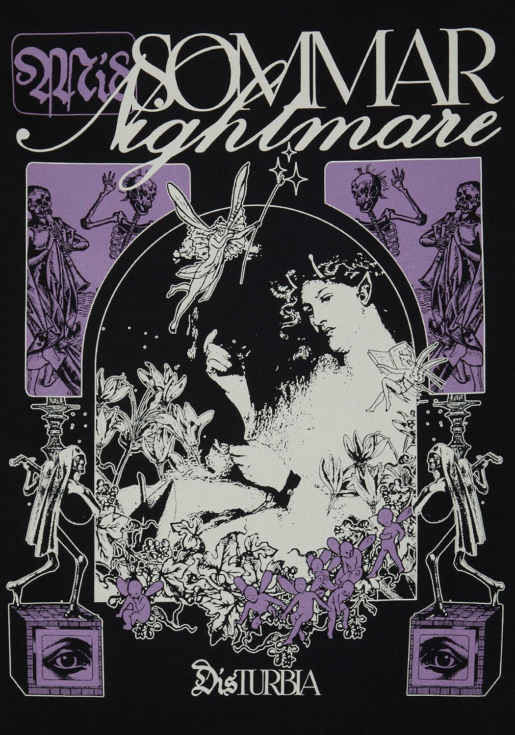 Alternative Graphic Long Sleeve Tee with Mystical Prints | Nightmare