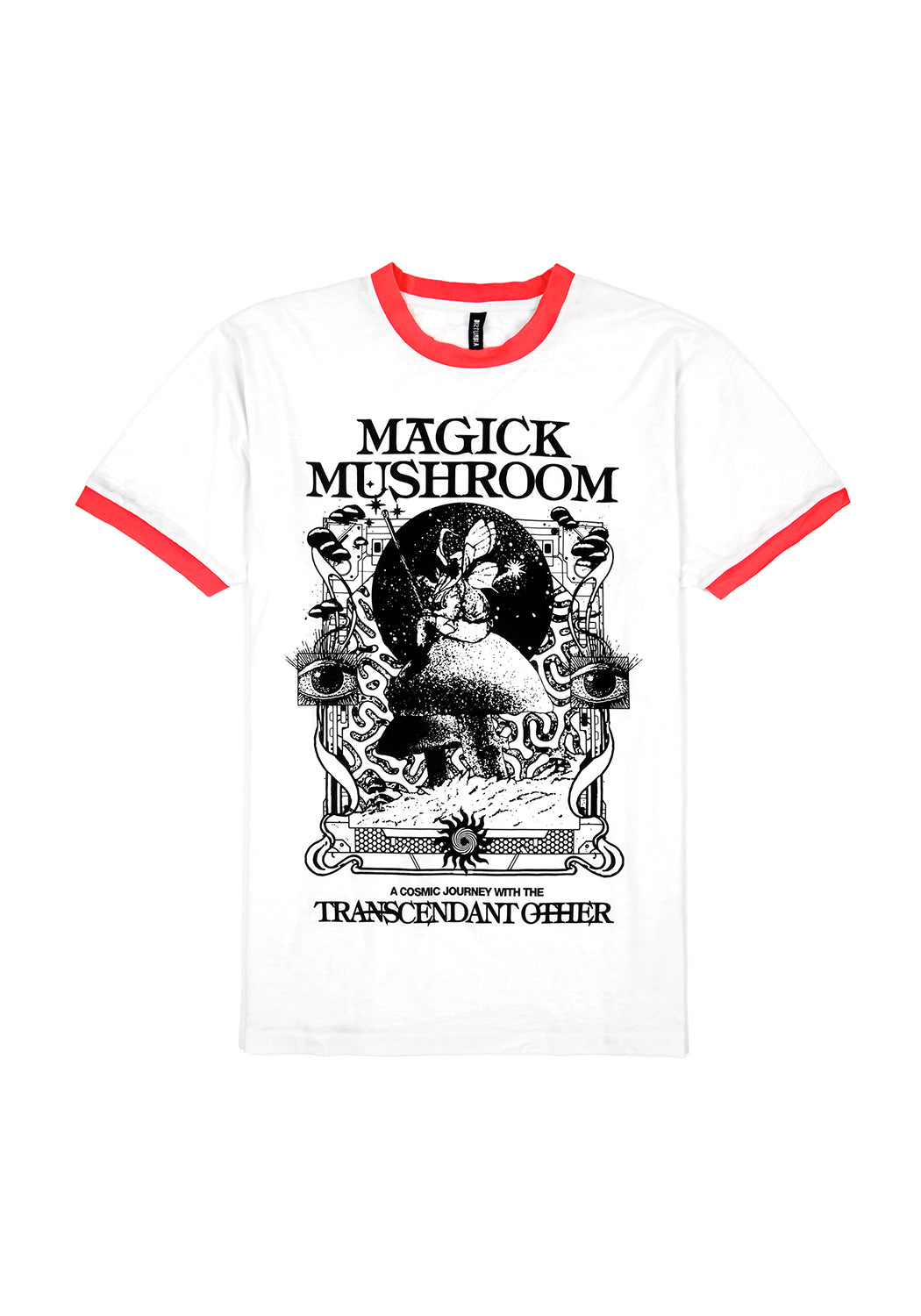 Unisex Mushroom Graphic Ringer Tee | Magick Relaxed Fit