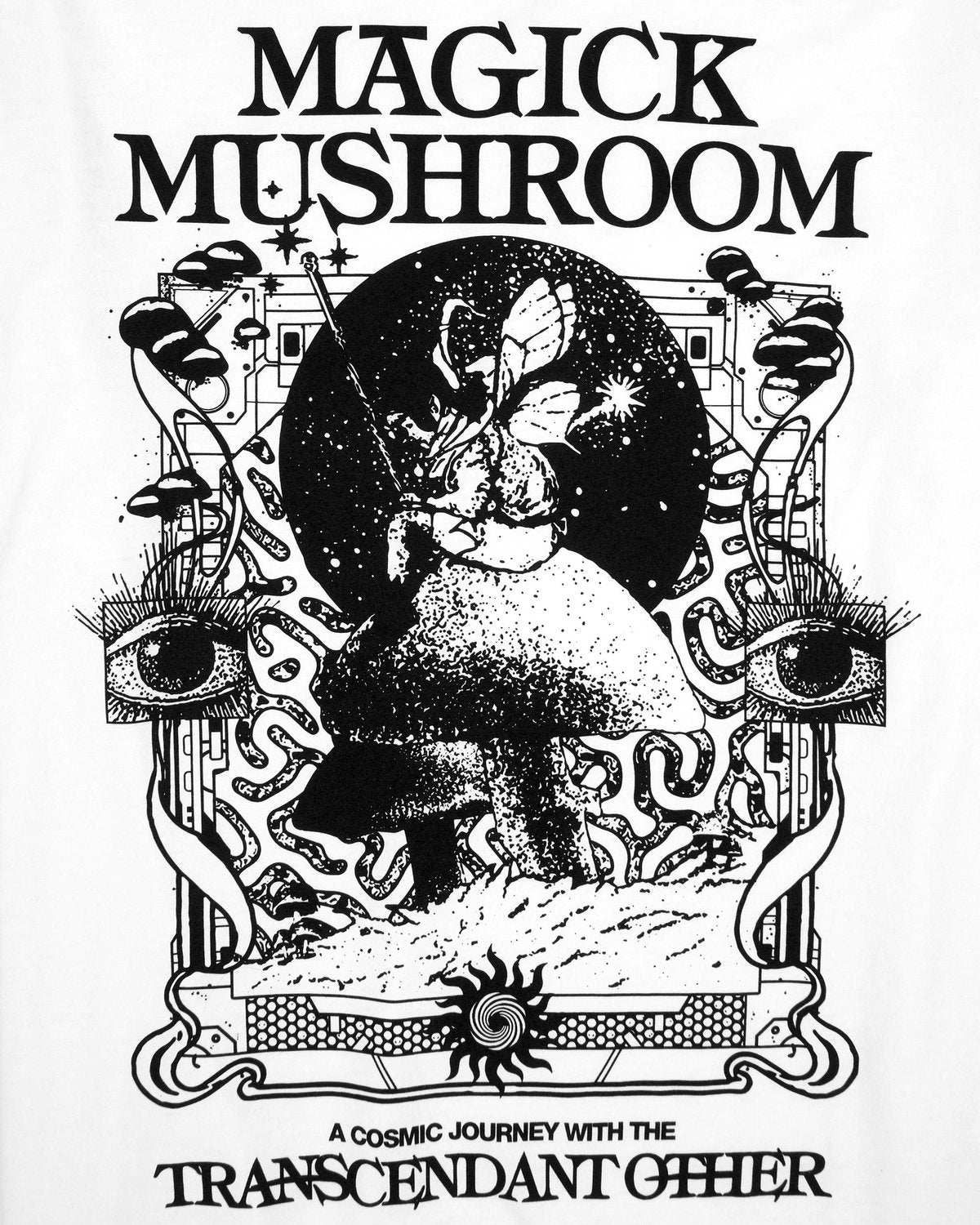 Unisex Mushroom Graphic Ringer Tee | Magick Relaxed Fit