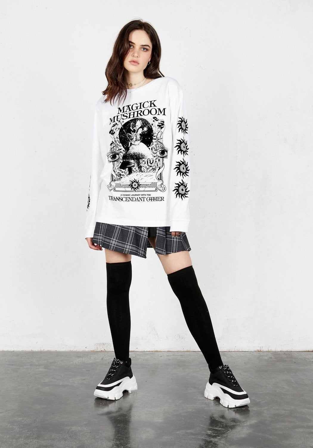 Psychedelic Mushroom Print Long Sleeve Tee | Sustainable Cotton