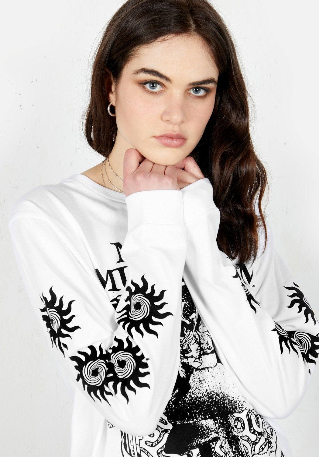 Psychedelic Mushroom Print Long Sleeve Tee | Sustainable Cotton