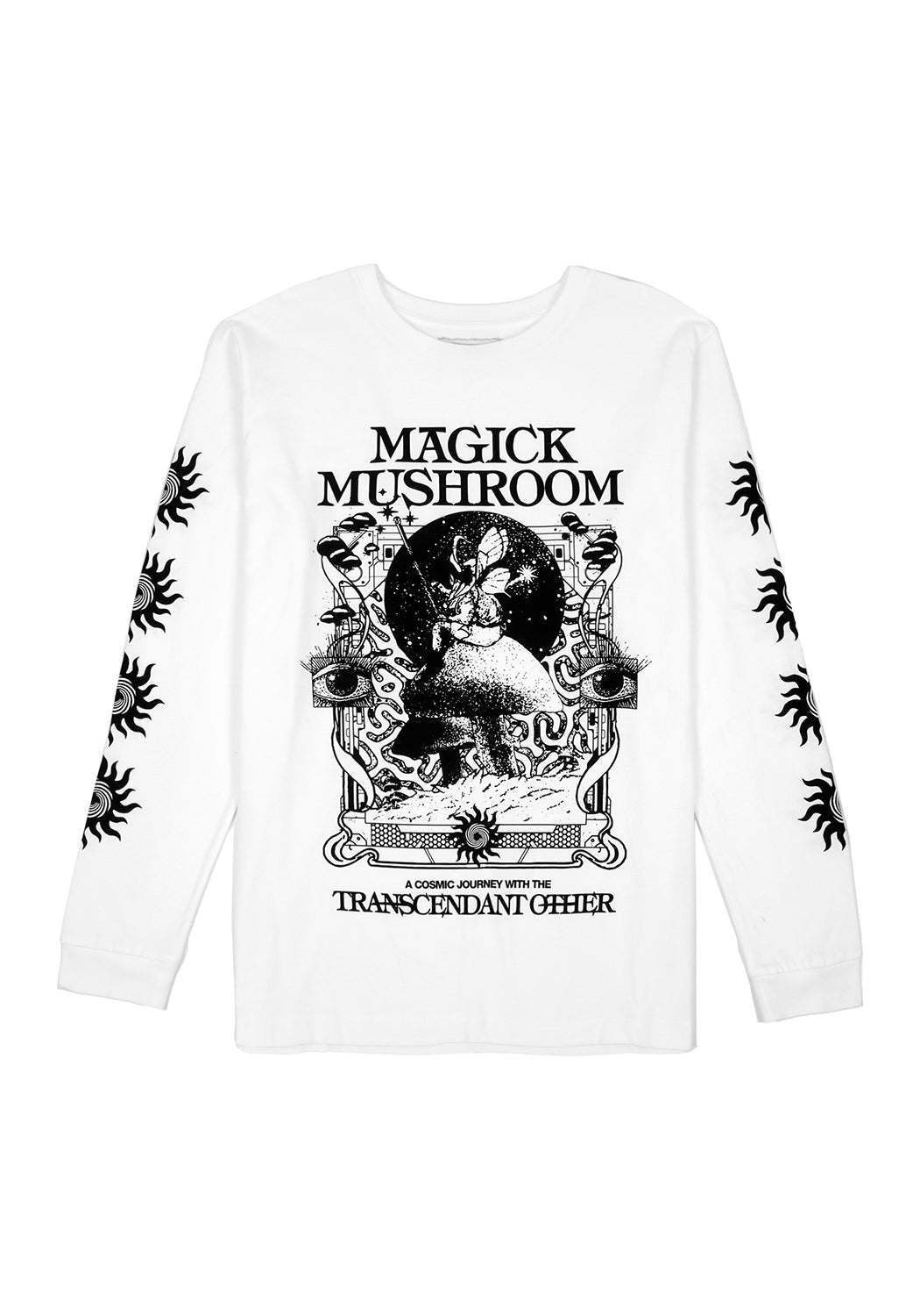 Psychedelic Mushroom Print Long Sleeve Tee | Sustainable Cotton