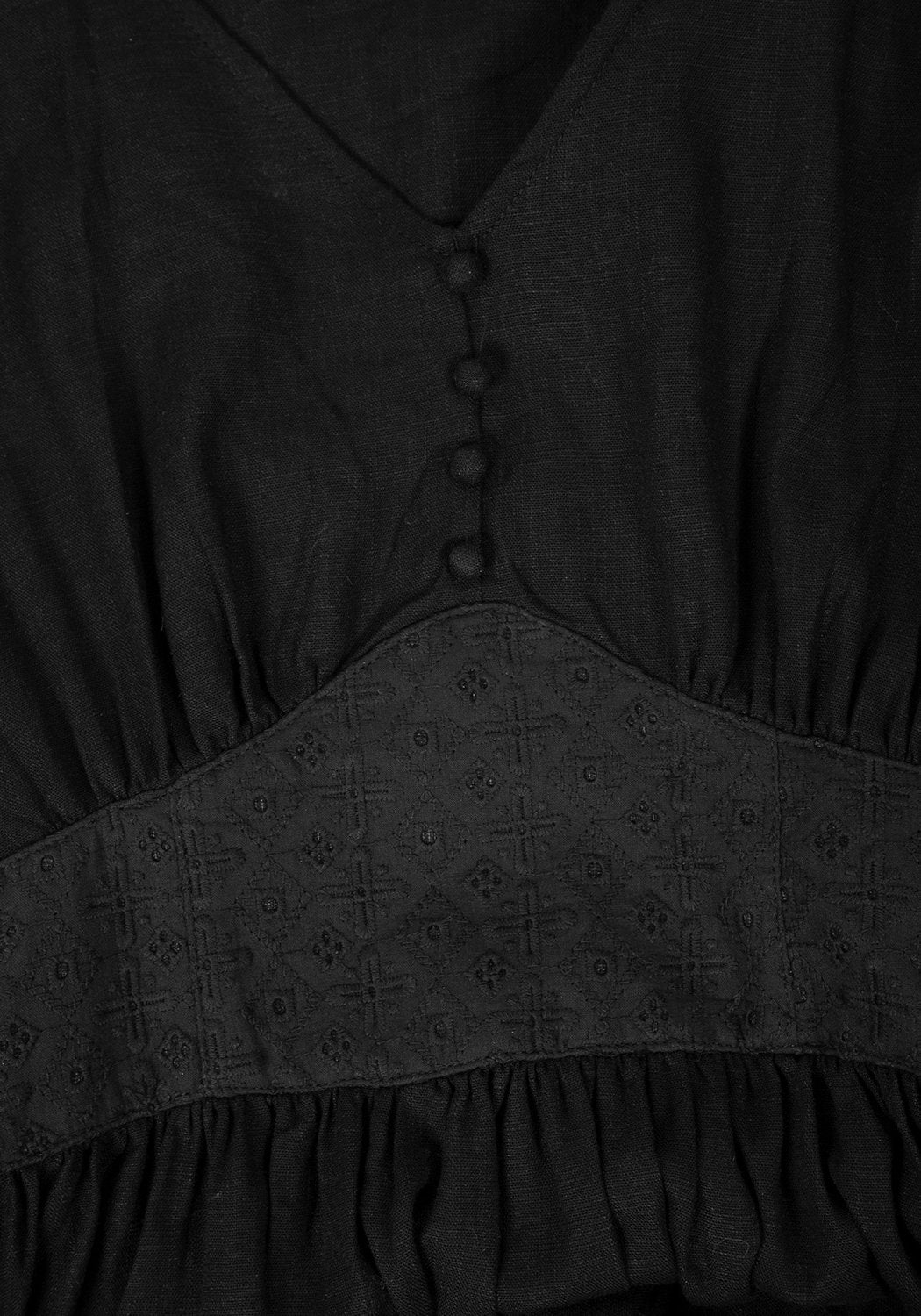 Broderie Anglaise Maxi Dress with V-Neck & Long Sleeves | Freya