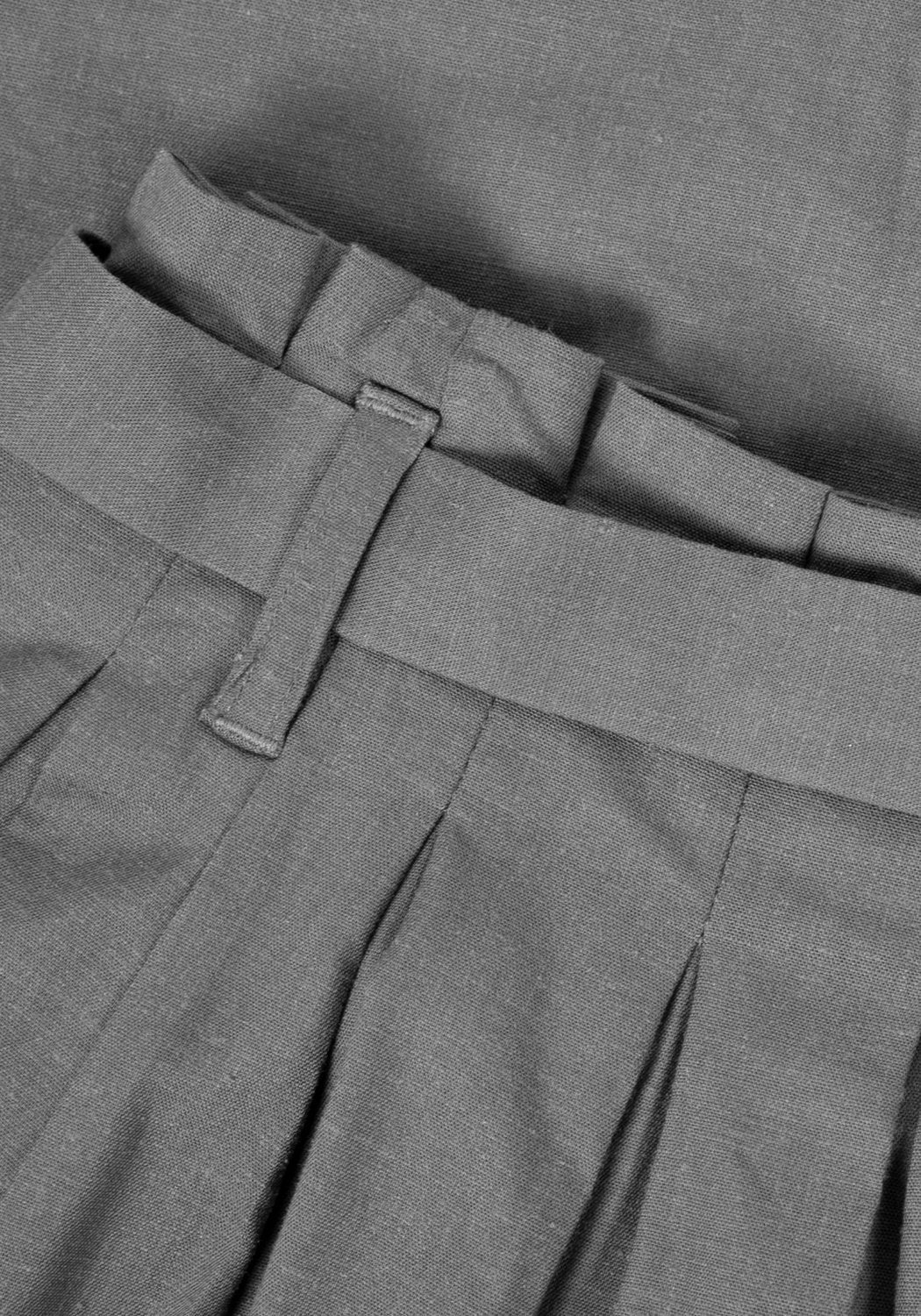 Linen Midi Skirt with Paper-Bag Waist & Belt | Rite