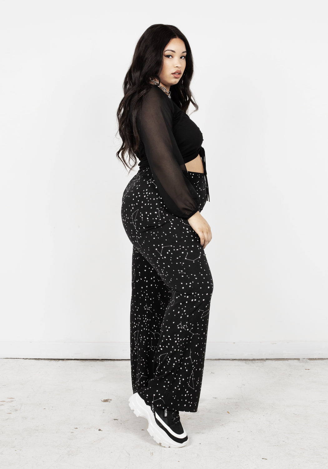 Ruched Sheer Sleeve Crop Top with Sweetheart Neckline | Maria